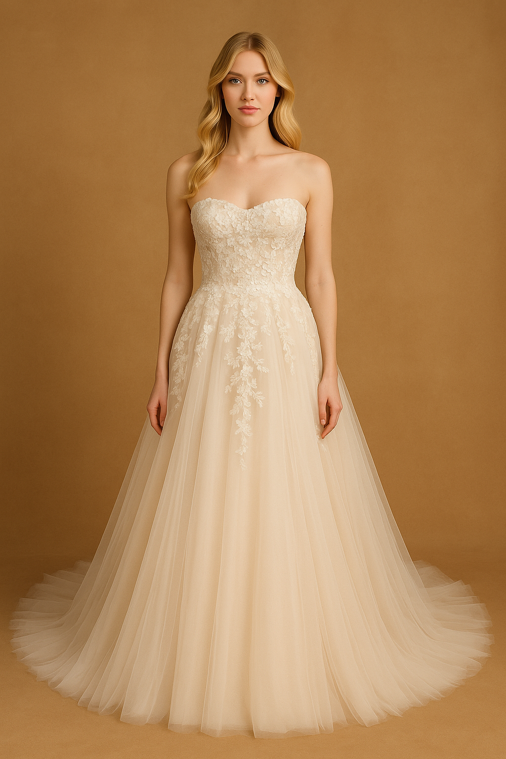Belava A-line Sweetheart Milk Wedding dress