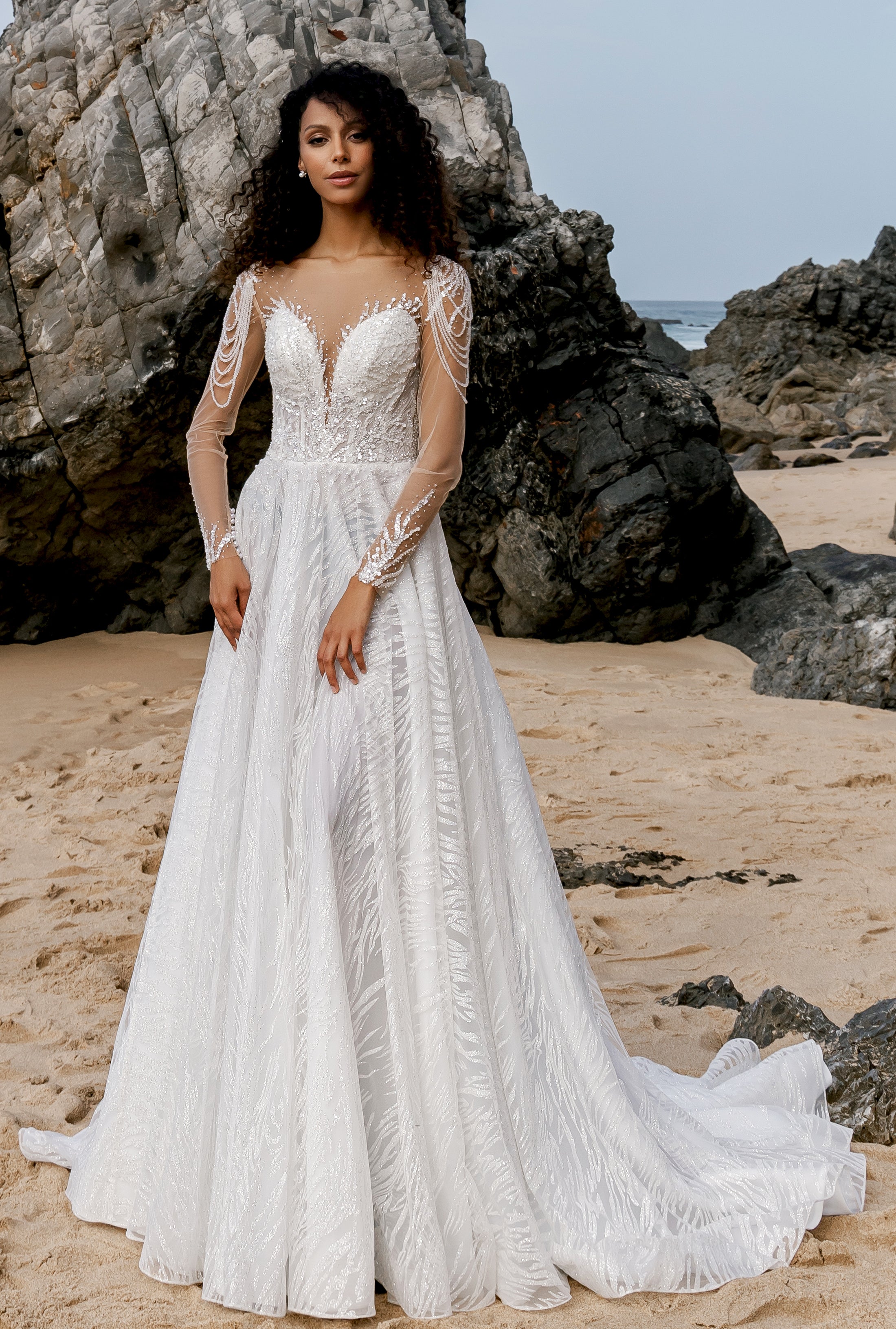 Camila  Custom-Made A-line Illusion Neckline Wedding Dress