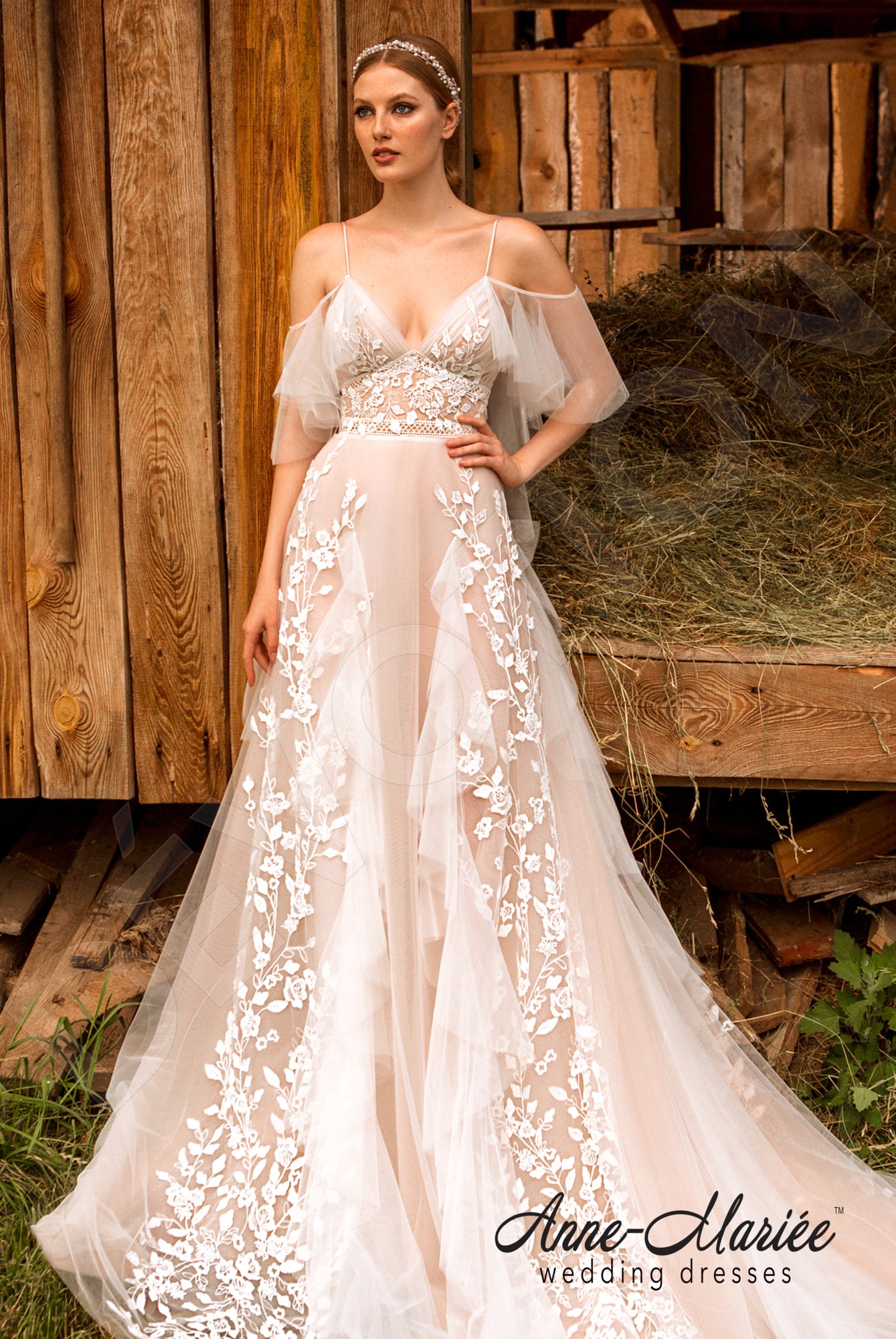 Dominic Custom-Made A-line Deep V-neck Neckline Wedding Dress Dominic Custom-Made A-line Deep V-neck Neckline Wedding Dress