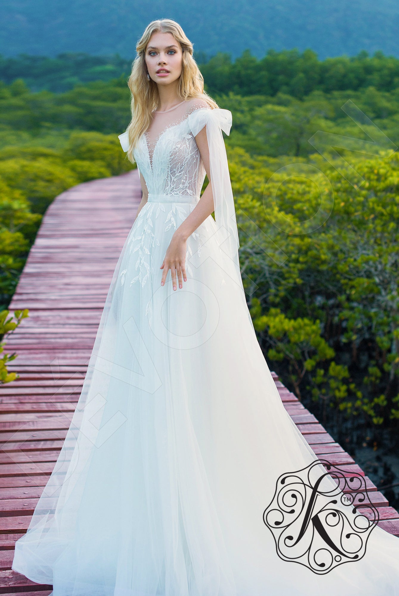 Custom-Made A-line Illusion Wedding Dress  $1,990 | Devotion Dresses