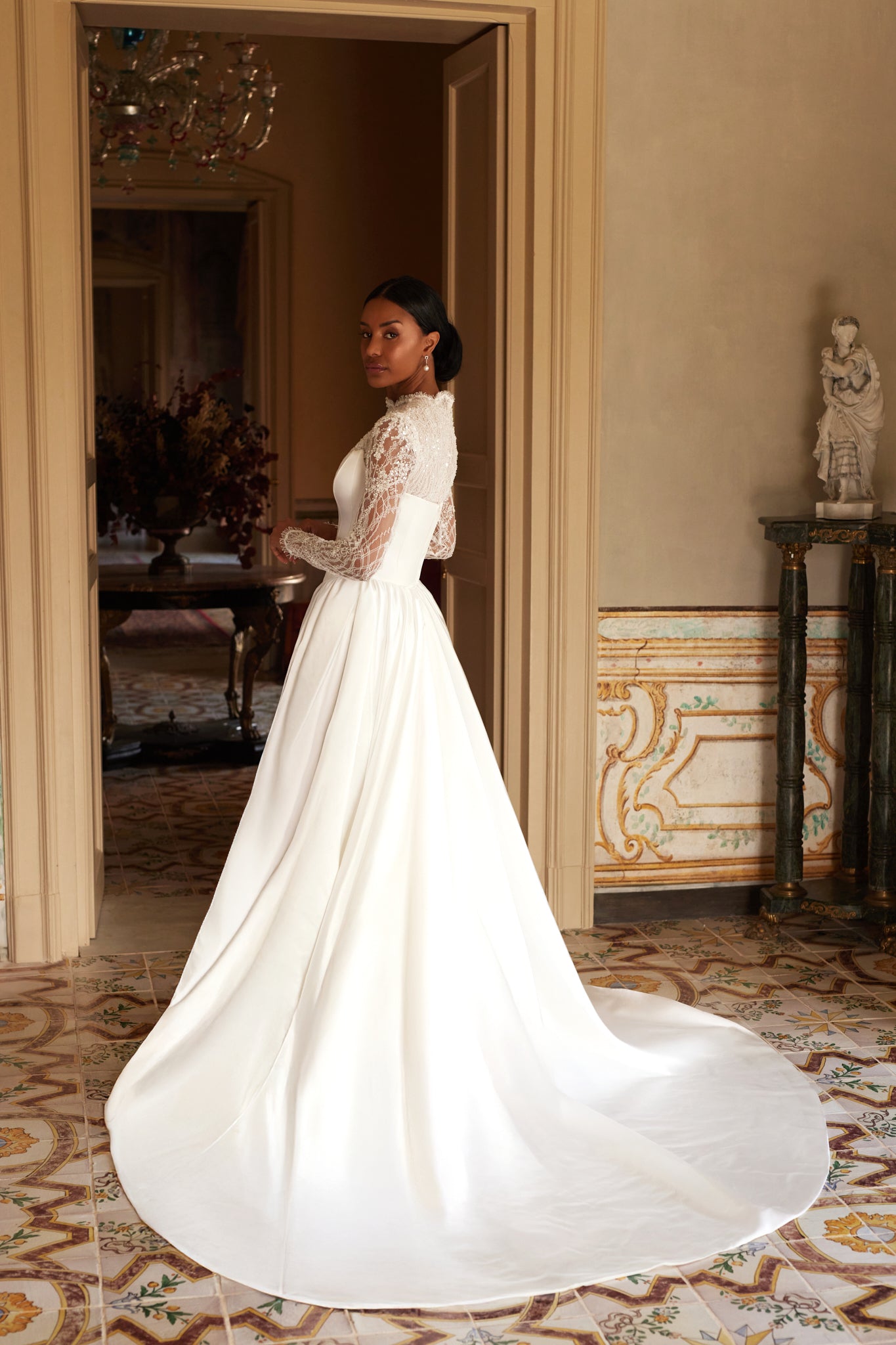 Custom-Made A-line High neck Wedding Dress  $2,400 | Devotion Dresses