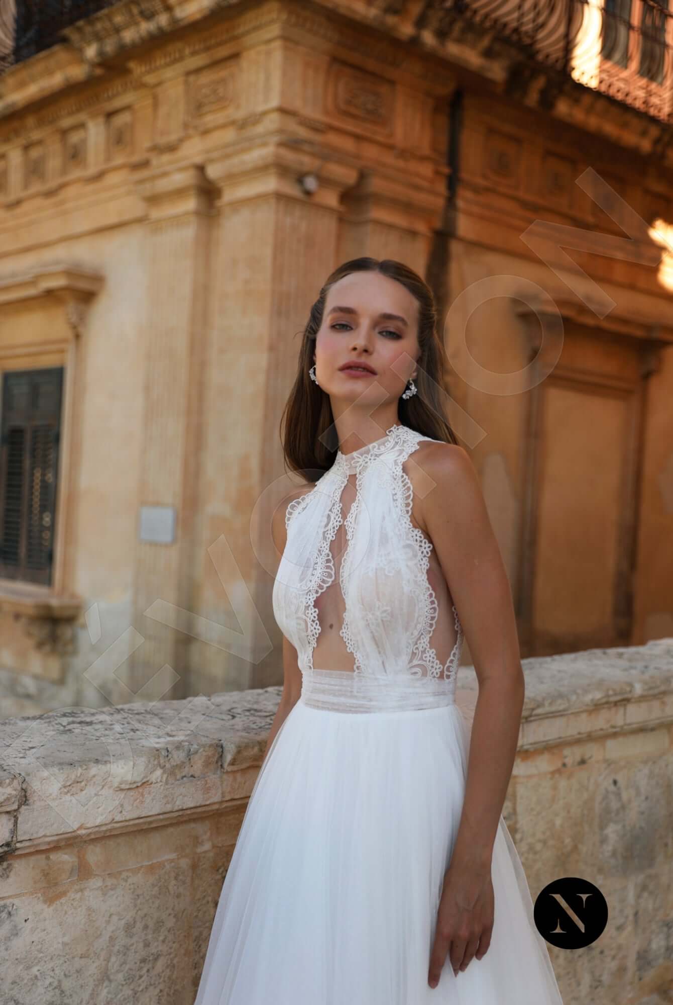Helena  Custom-Made A-line Halter Neckline Wedding Dress