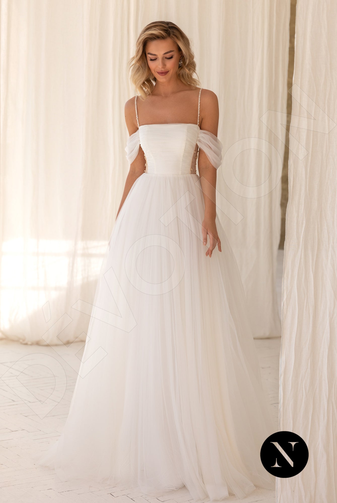 Custom-Made A-line Straight across Wedding Dress $2,090 | Devotion Dresses Custom-Made A-line Straight across Wedding Dress $2,090 | Devotion Dresses