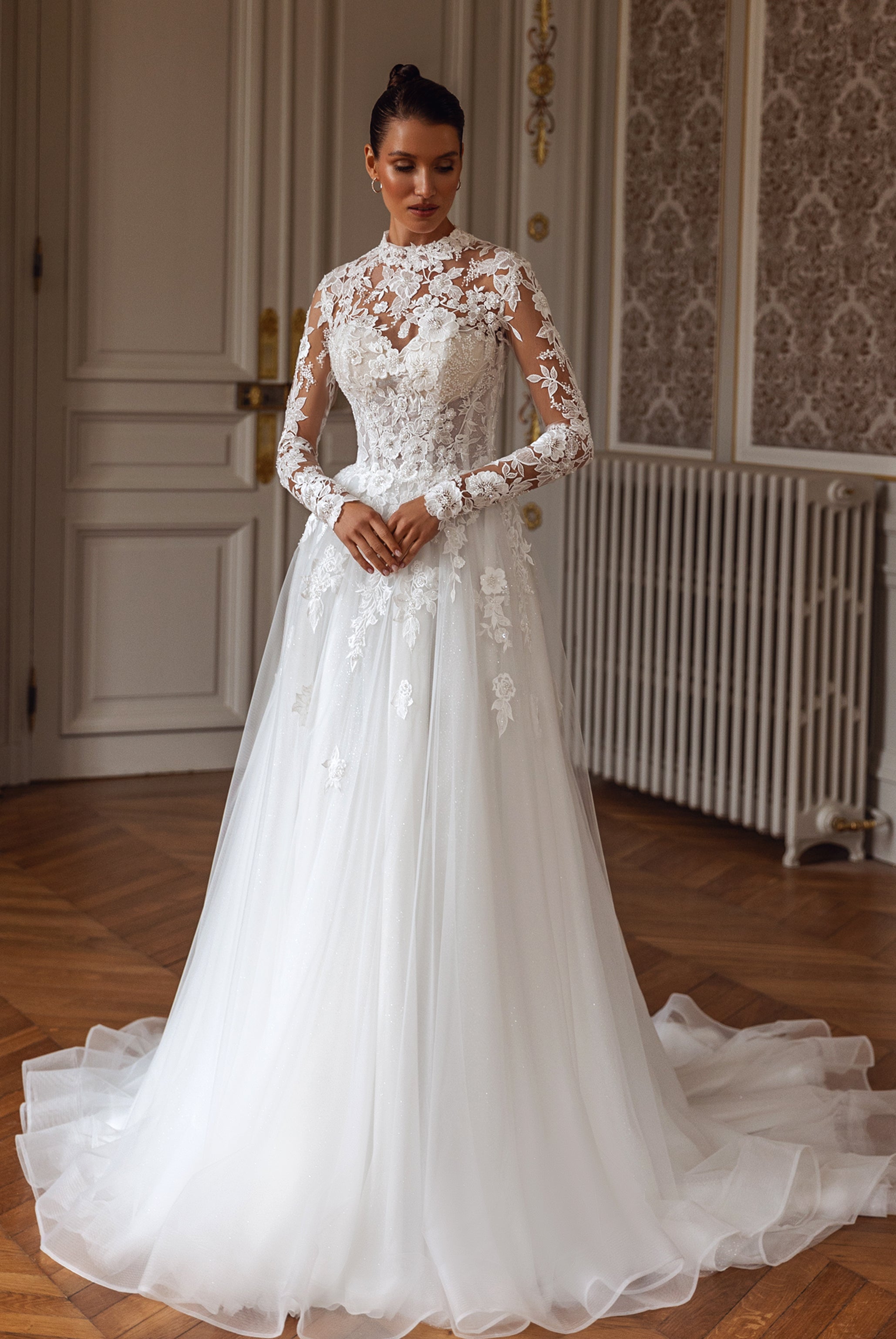 Custom-Made A-line High neck Wedding Dress  $2,200 | Devotion Dresses