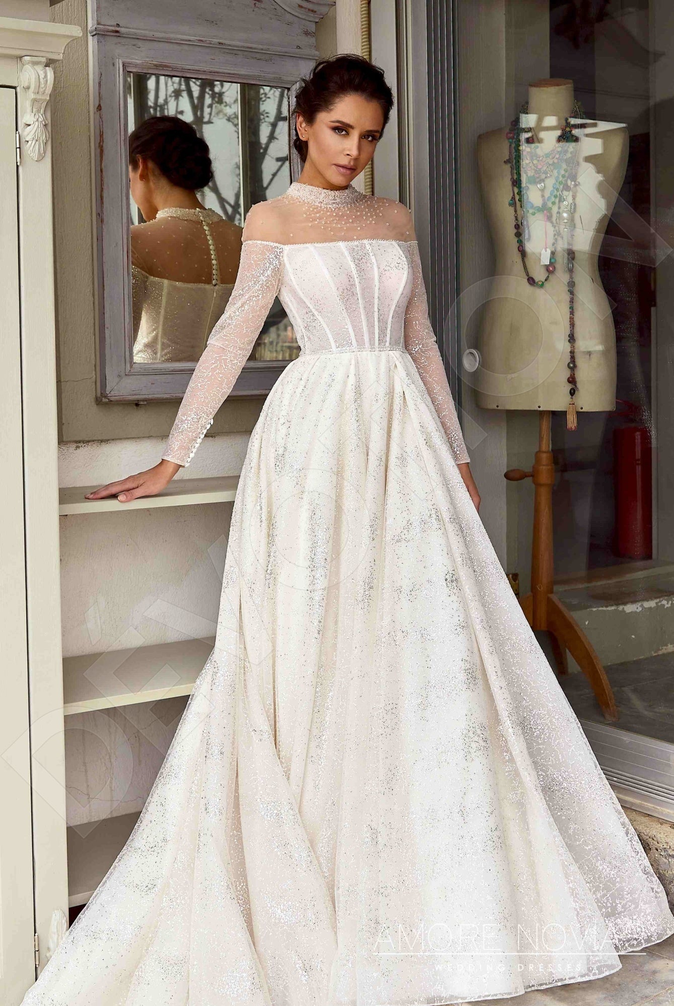 Custom-Made Ball Gown High neck Wedding Dress  $1,990 | Devotion Dresses