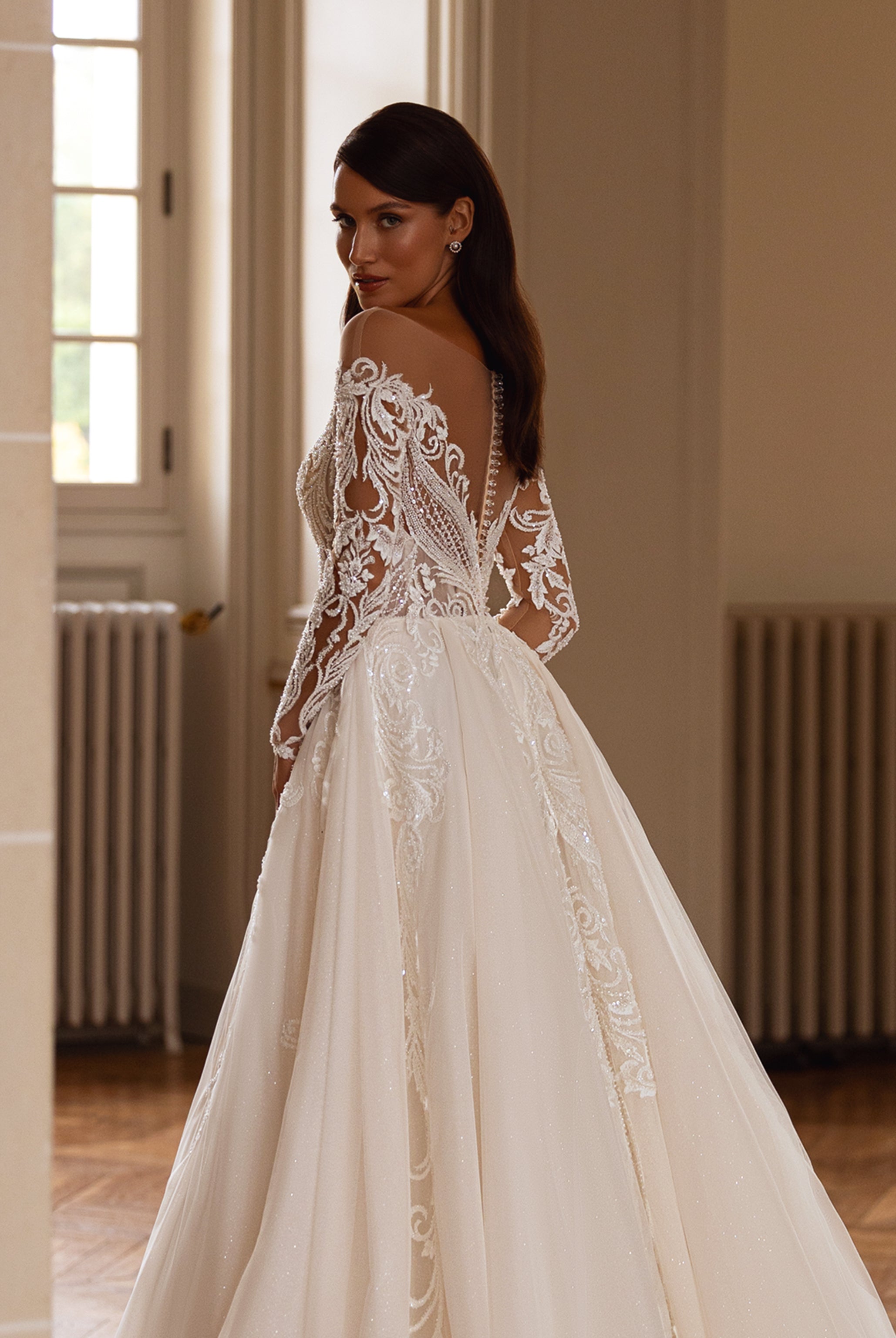 Lisa-Marie  Custom-Made A-line Illusion Neckline Wedding Dress