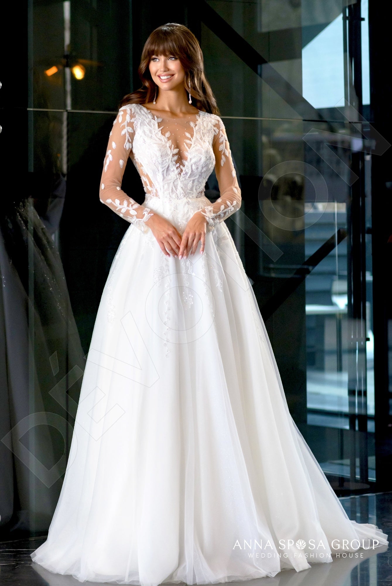 Malet  Custom-Made A-line Illusion Neckline Wedding Dress