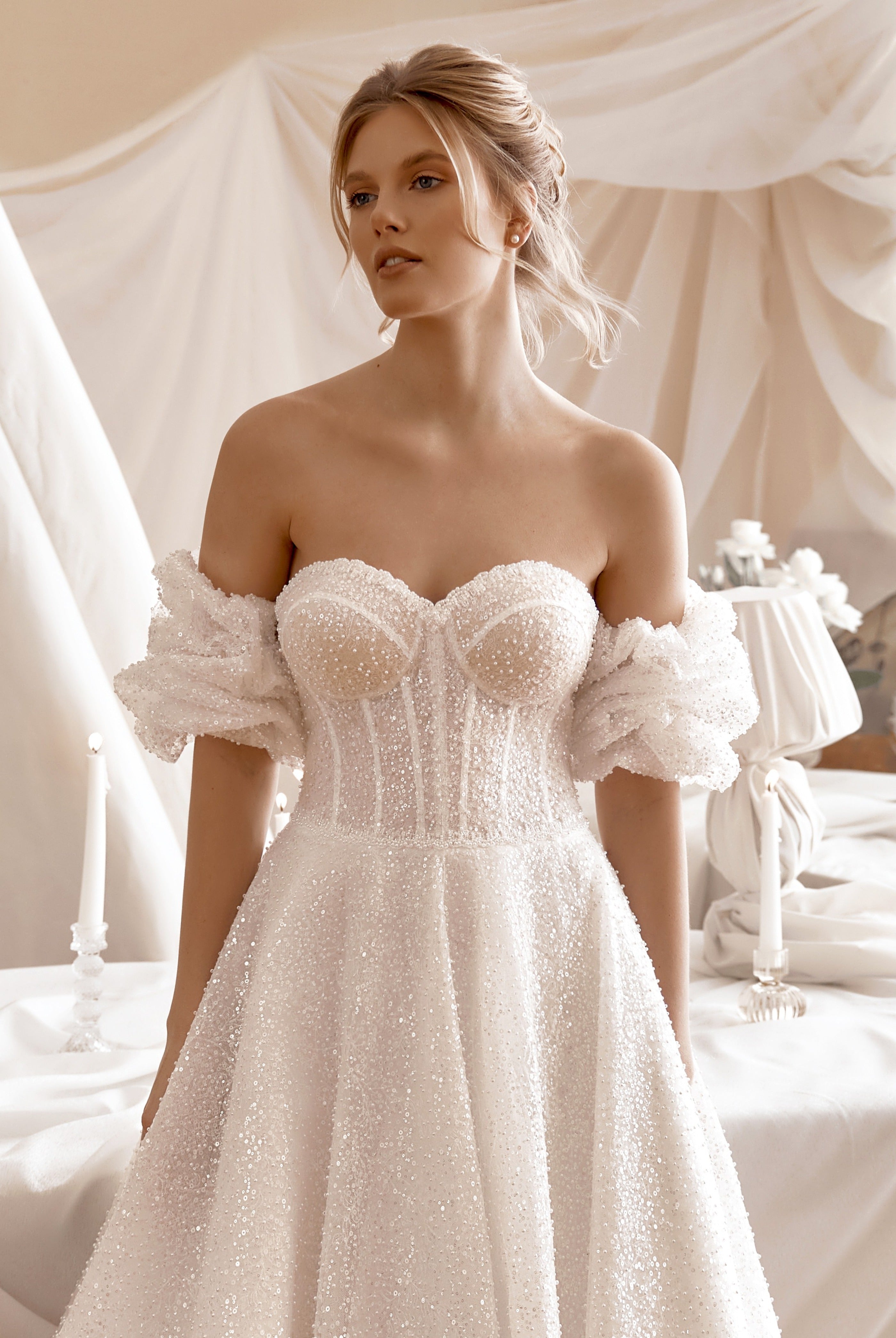 green emerald velvet dress Romantic Strapless Sweetheart Rose Lace Wedding Dress