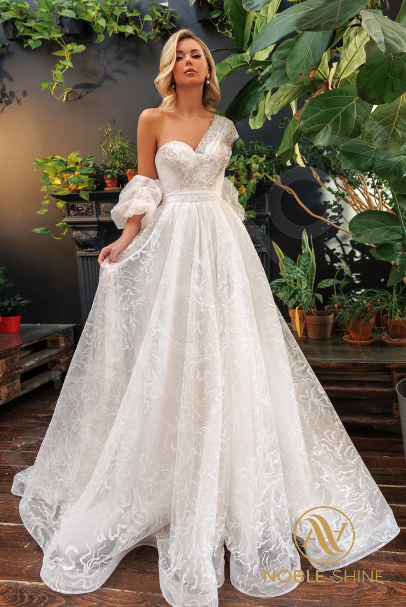 one shoulder drop waist wedding dress Hellenic Style One-Shoulder Asymmetrical A-Line Wedding Dress – HAREM's  Brides