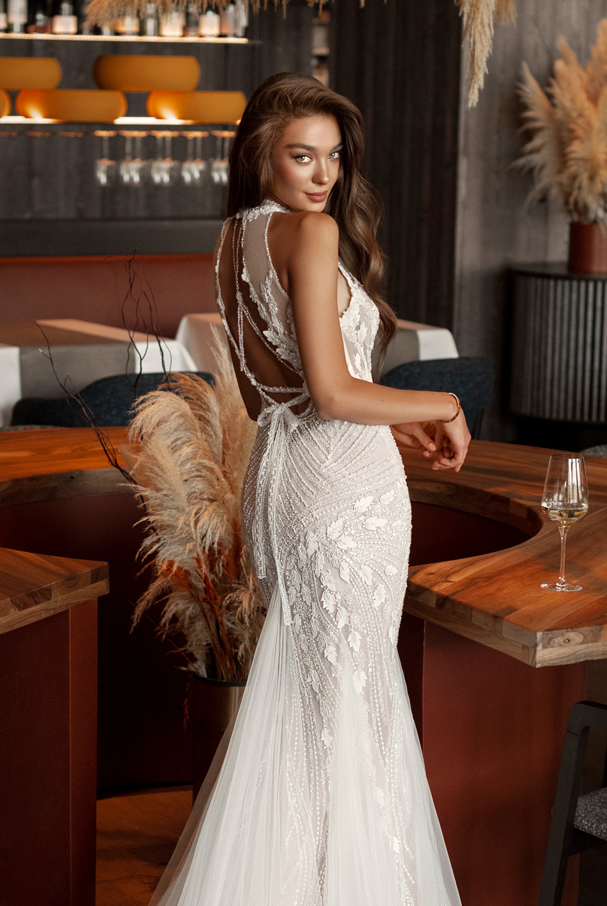 Verona  Custom-Made Mermaid Halter Neckline Wedding Dress