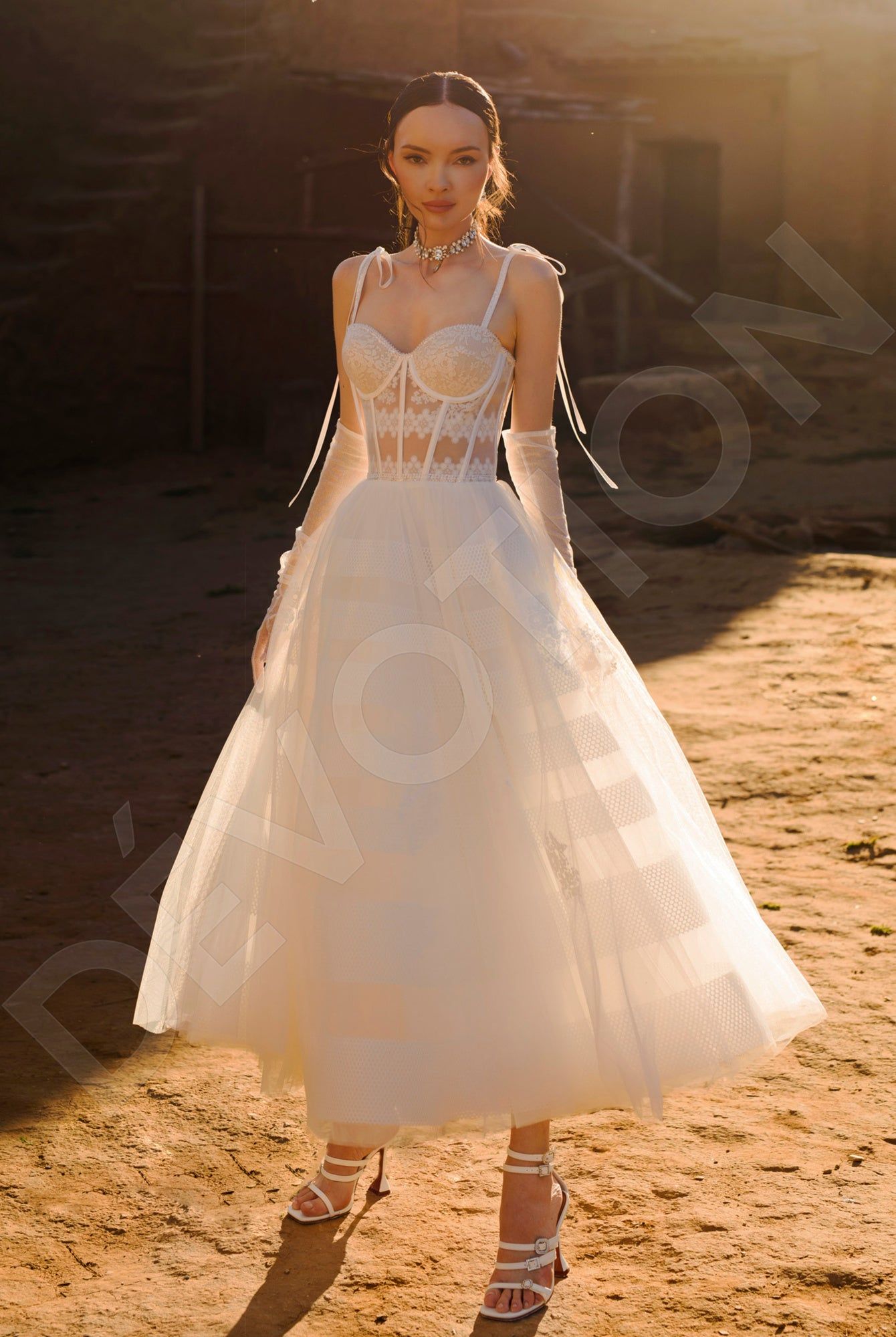 blue dress for baby girl One-Shoulder Sweetheart Neckline All-Over Lace A-Line Wedding Dress