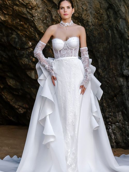 princess wedding dresses with train Detachable Tulle Train Bridal Accessory