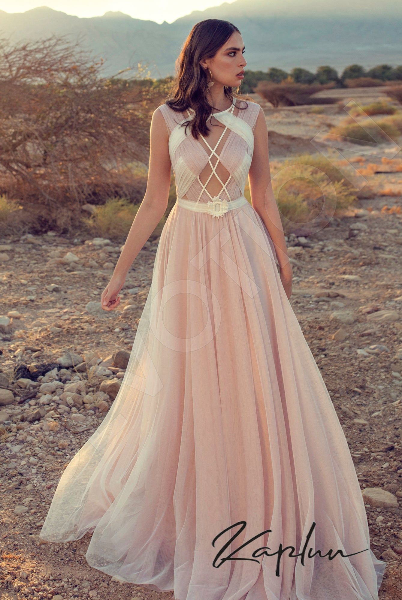 navy blue dress for baby girl Custom-Made A-line Illusion Wedding Dress — $1,790