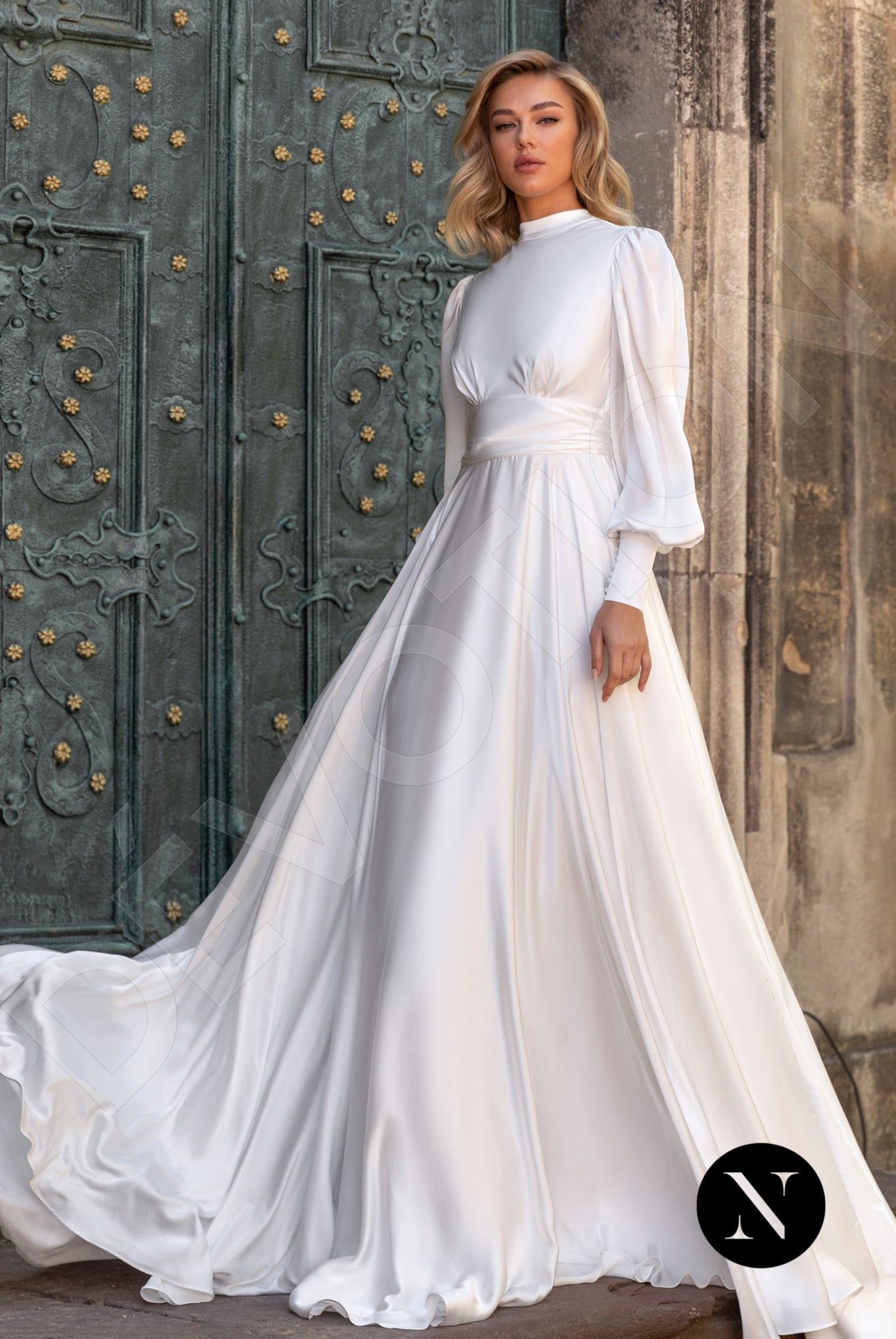 strapless asymmetrical wedding dress Blush A Line Silk Satin Spaghetti Straps Prom Dress SP673 main image 1