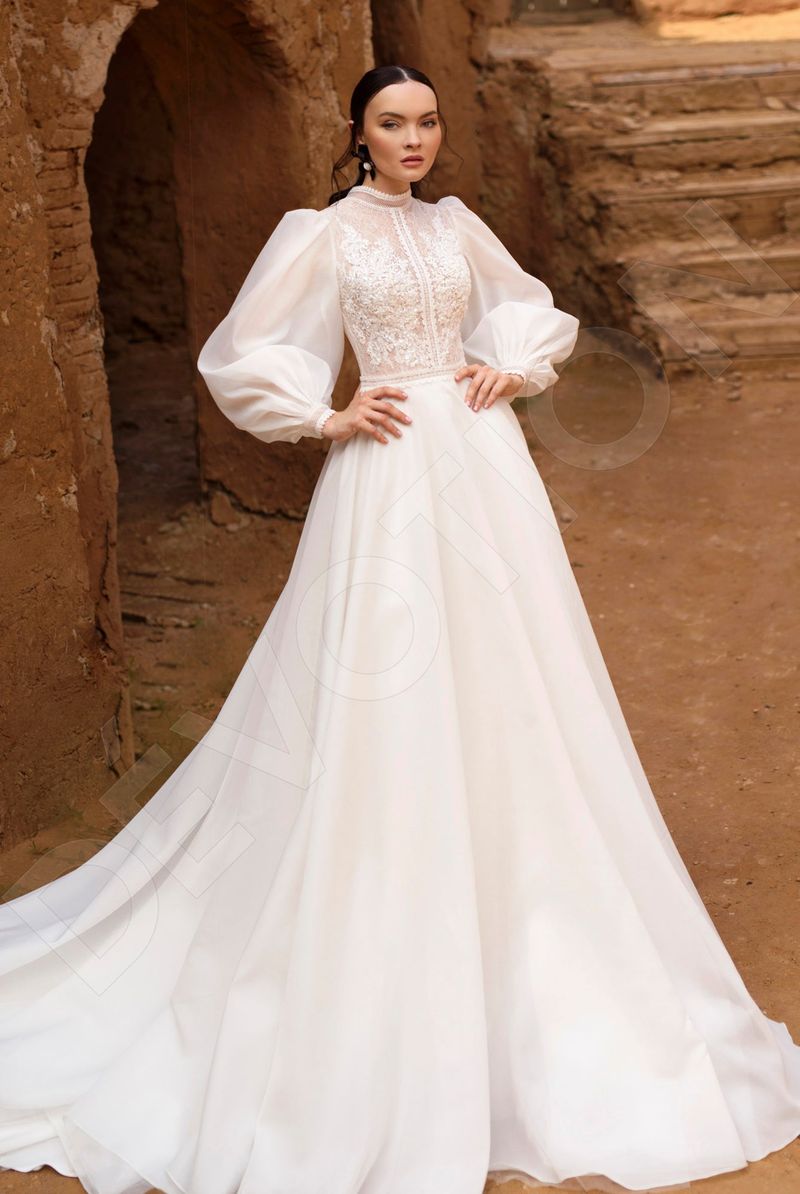 Custom-Made A-line High neck Wedding Dress $2,190 | Devotion Dresses Custom-Made A-line High neck Wedding Dress $2,190 | Devotion Dresses