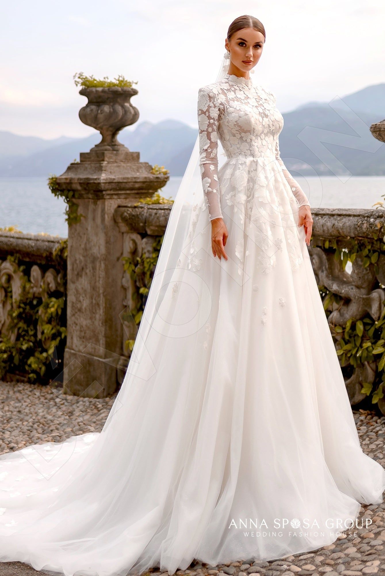 Arwen  Custom-Made A-line High neck Neckline Wedding Dress