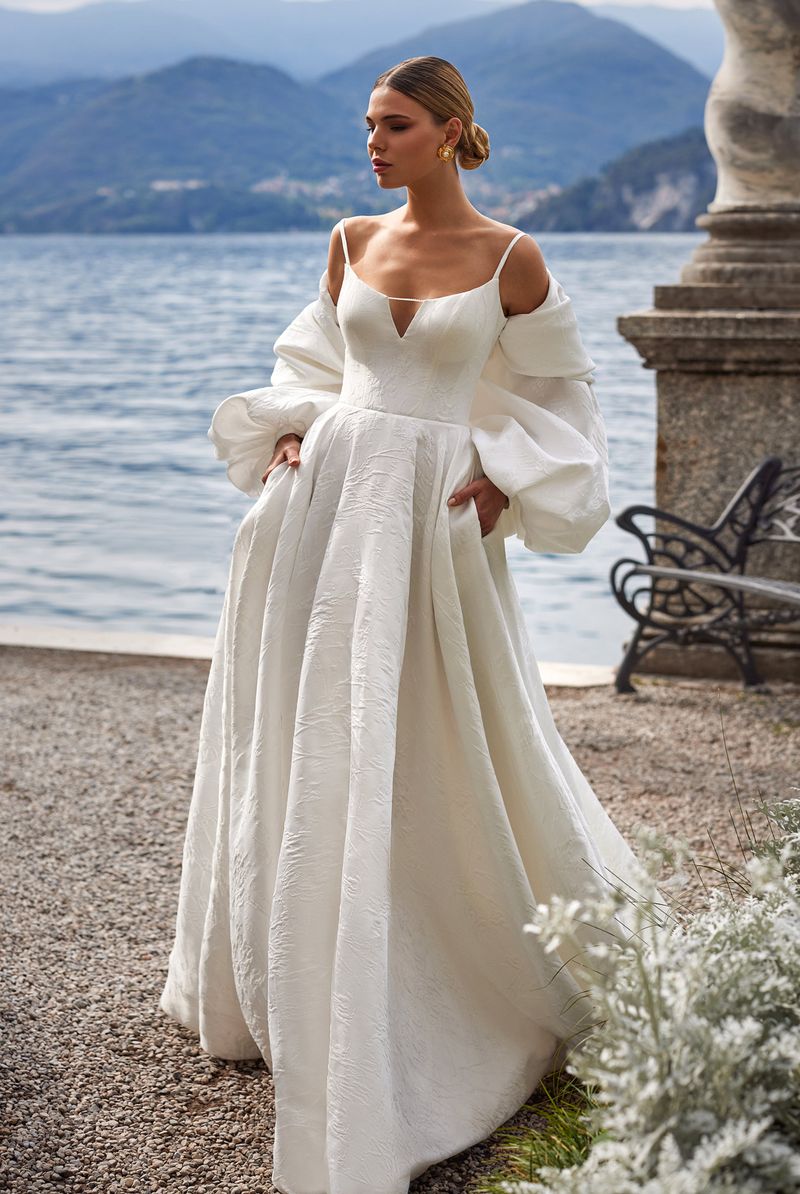 Custom-Made A-line Straight across Wedding Dress $2,400 | Devotion Dresses Custom-Made A-line Straight across Wedding Dress $2,400 | Devotion Dresses
