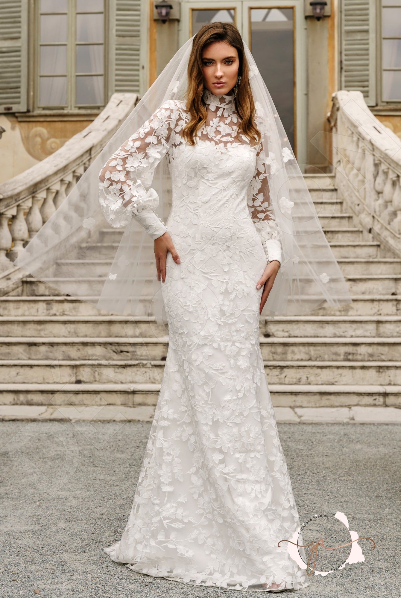 felicity birthday dress A-line Satin Wedding Dress with Long Sleeves,Modest Wedding Dress High Neck,WD00617, US12 / White