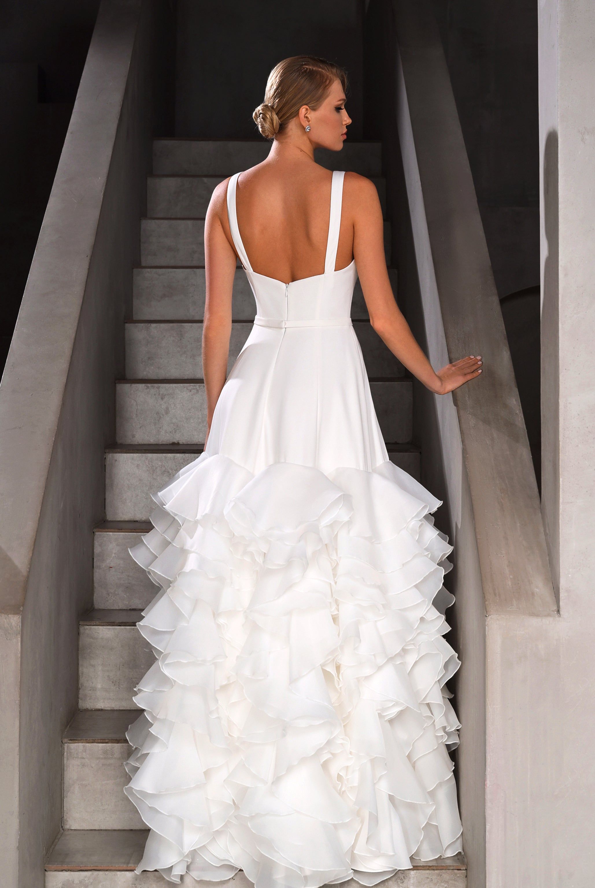 slim fit dress slacks White Tulle A-line Off-the-Shoulder Wedding Dresses SW587