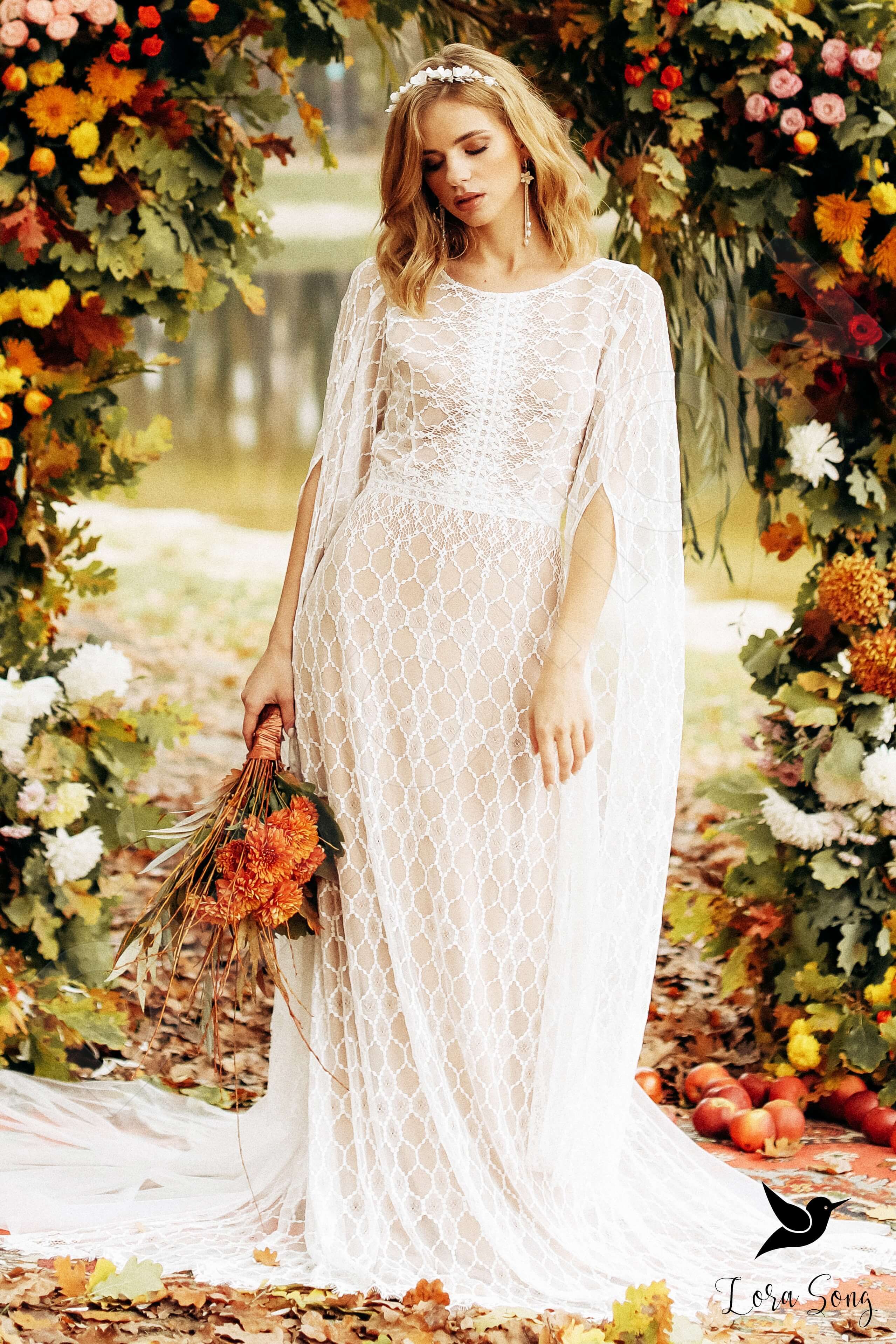 boho illusion wedding dress Sexy V-neck Boho Country Tulle A Line Empire Sleeveless Illusion Wedding  Dress- white