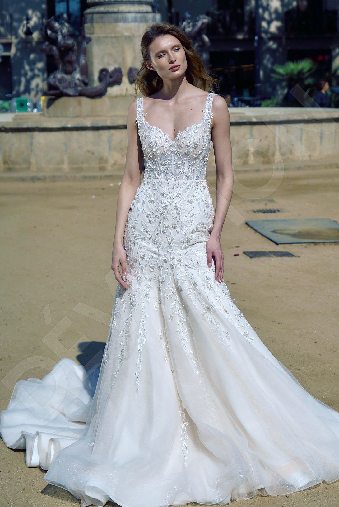 lace open back bridesmaid dresses High Neck Wedding Dress with Long Sleeves – Wedding Gown Open Back Lac –  WonderlandByLilian main image 1