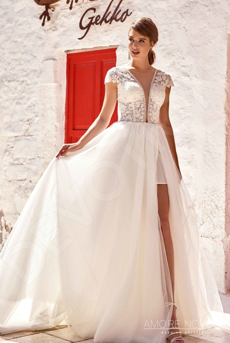 Custom-Made A-line Deep V-neck Wedding Dress $1,680 | Devotion Dresses Custom-Made A-line Deep V-neck Wedding Dress $1,680 | Devotion Dresses