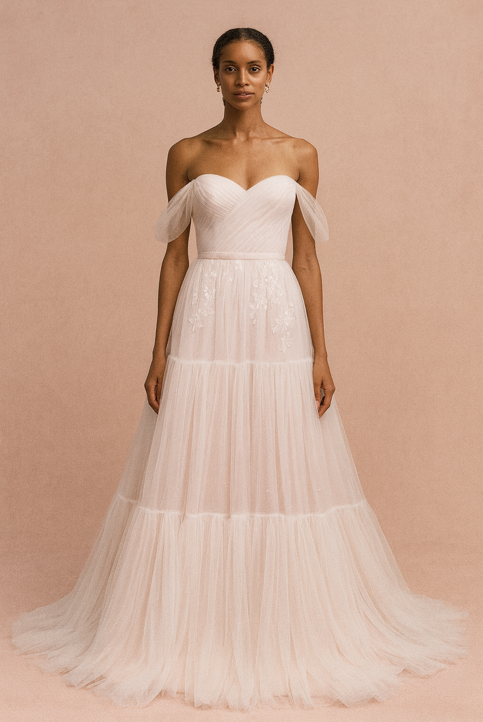 a line wedding dress off the shoulder Off-Shoulder Charmeuse A-Line Wedding Dress