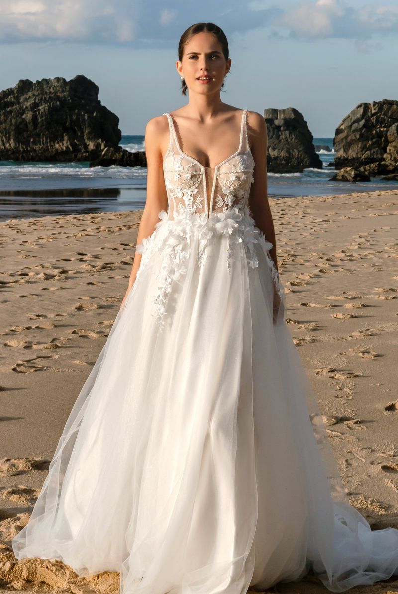 Elen Custom-Made A-line Straight across Neckline Wedding Dress Elen Custom-Made A-line Straight across Neckline Wedding Dress