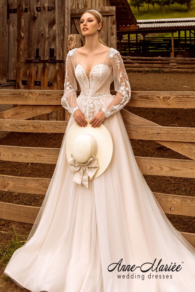 Elsy Custom-Made A-line Queen Anne Neckline Wedding Dress Elsy Custom-Made A-line Queen Anne Neckline Wedding Dress