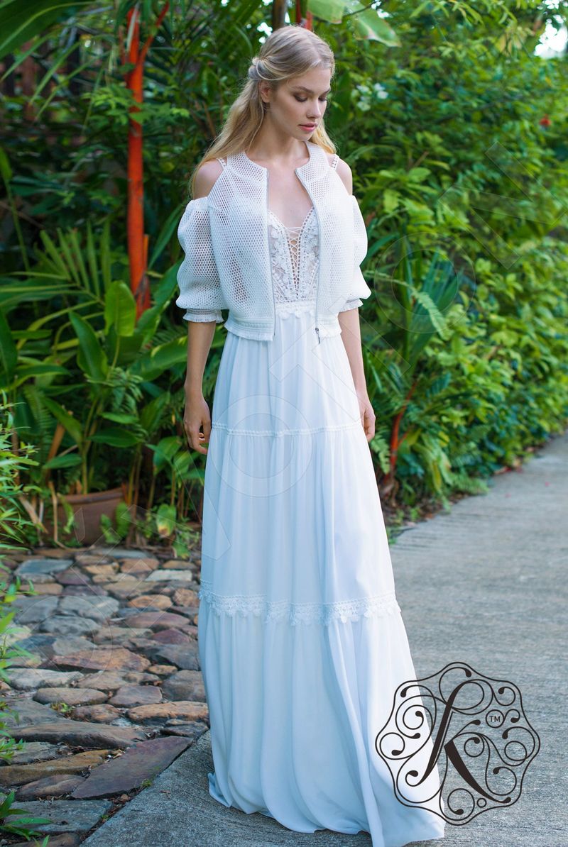 Eos Custom-Made A-line Deep V-neck Neckline Wedding Dress Eos Custom-Made A-line Deep V-neck Neckline Wedding Dress