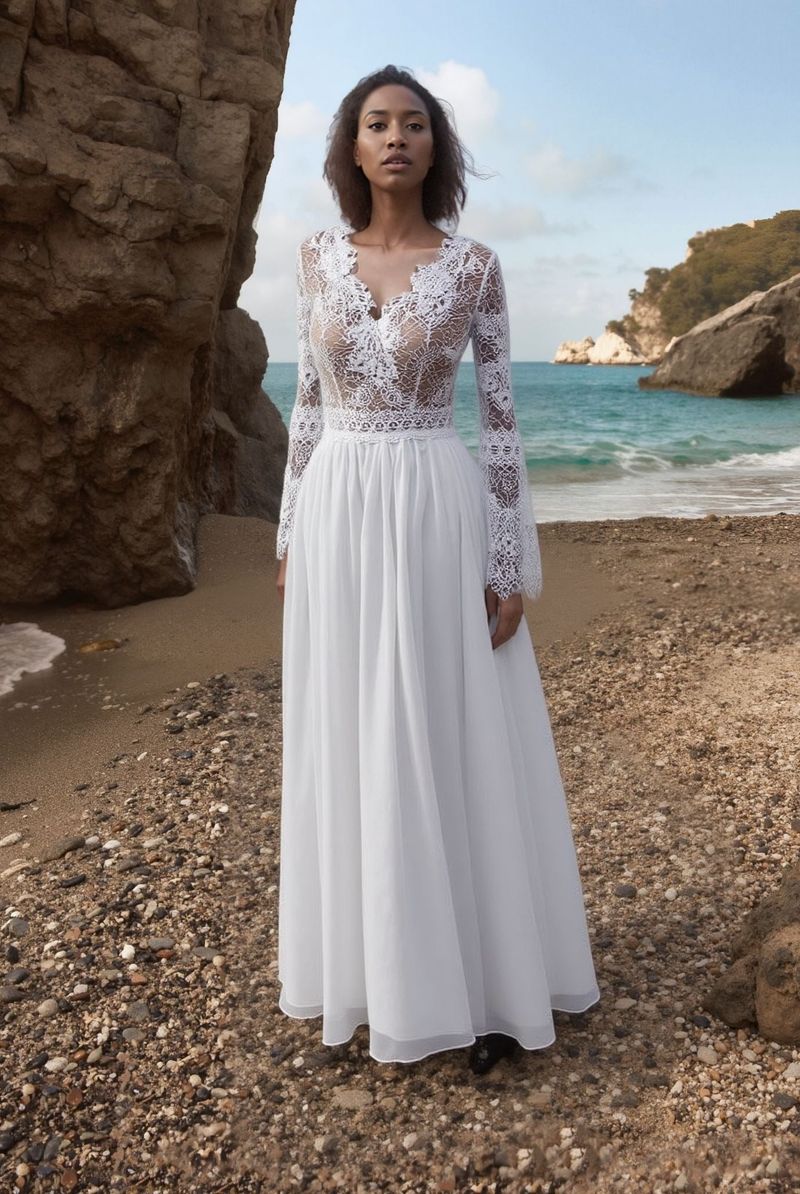 Custom-Made A-line V-neck Wedding Dress $665 | Devotion Dresses Custom-Made A-line V-neck Wedding Dress $665 | Devotion Dresses