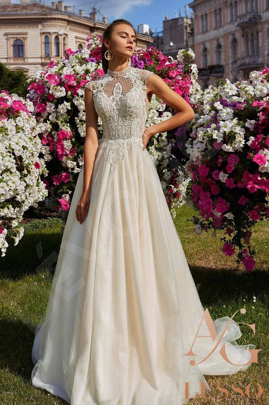 white christmas dresses Ivory and Cream Lace Wedding Dress Long Sleeve Bridal Gown by GL1804-N