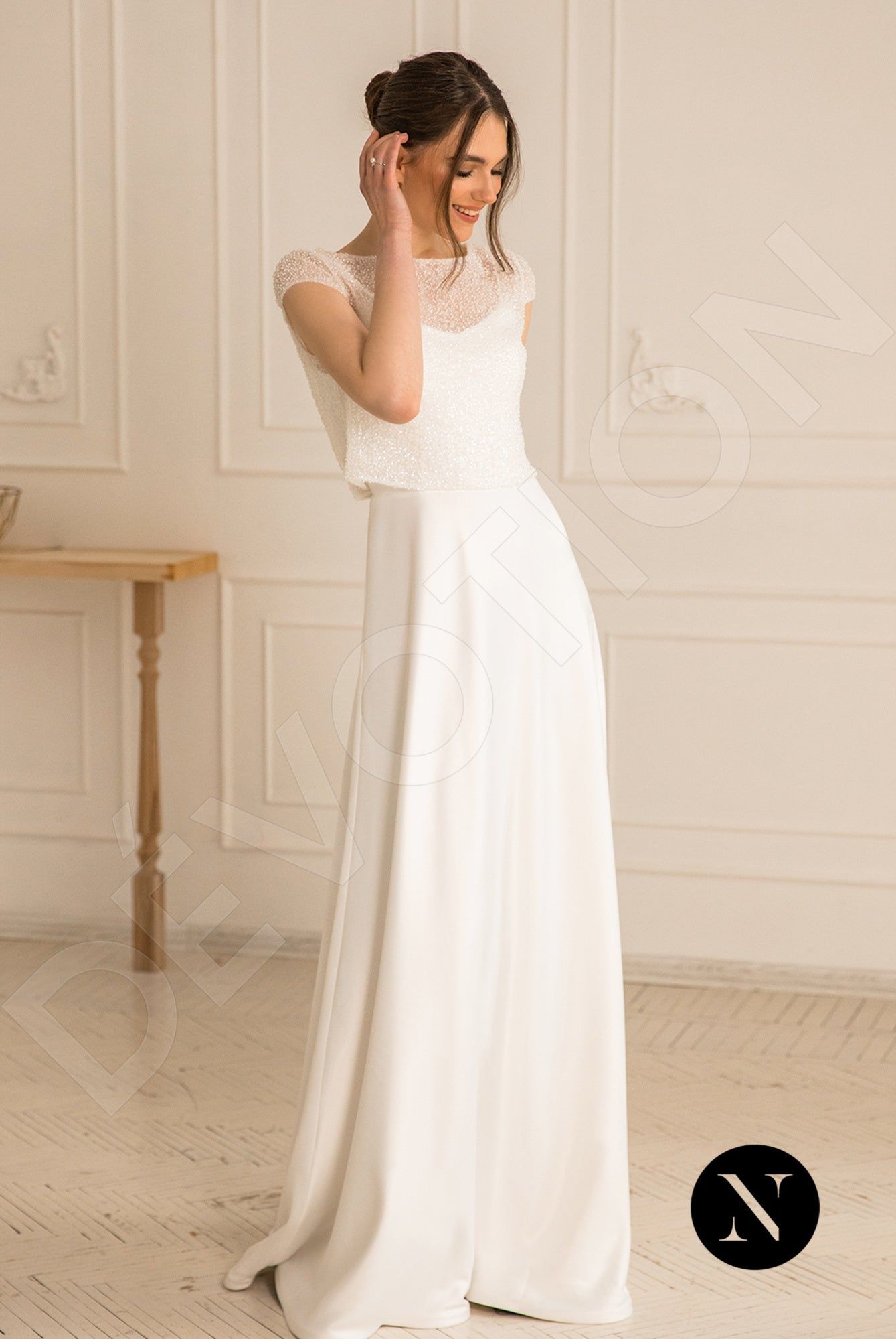 Custom-Made A-line Bateau Wedding Dress  $2,390 | Devotion Dresses