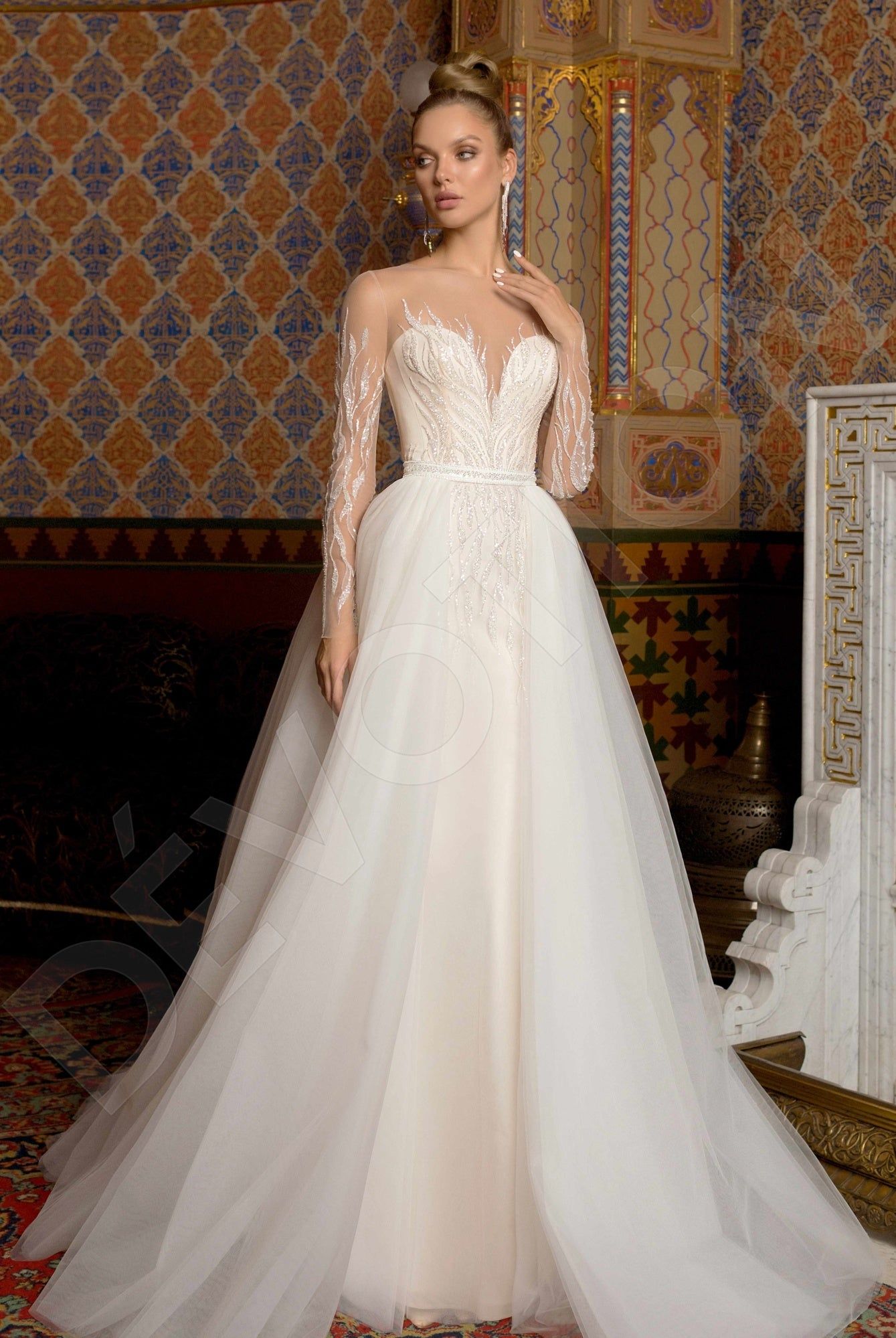 knee length dresses for ladies Ivory Long Sleeve Cape Lace Mermaid Wedding Dress with Appliques