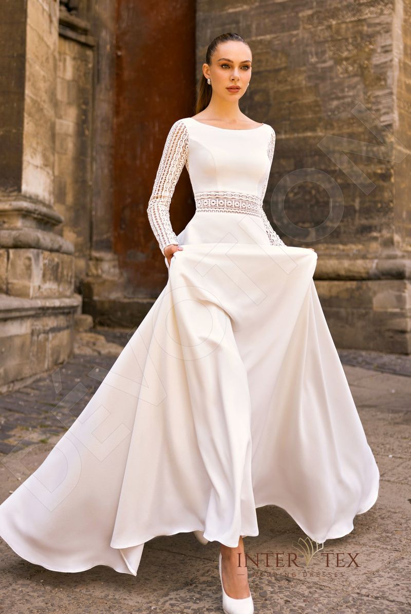 Custom-Made A-line Bateau Wedding Dress $1,650 | Devotion Dresses Custom-Made A-line Bateau Wedding Dress $1,650 | Devotion Dresses
