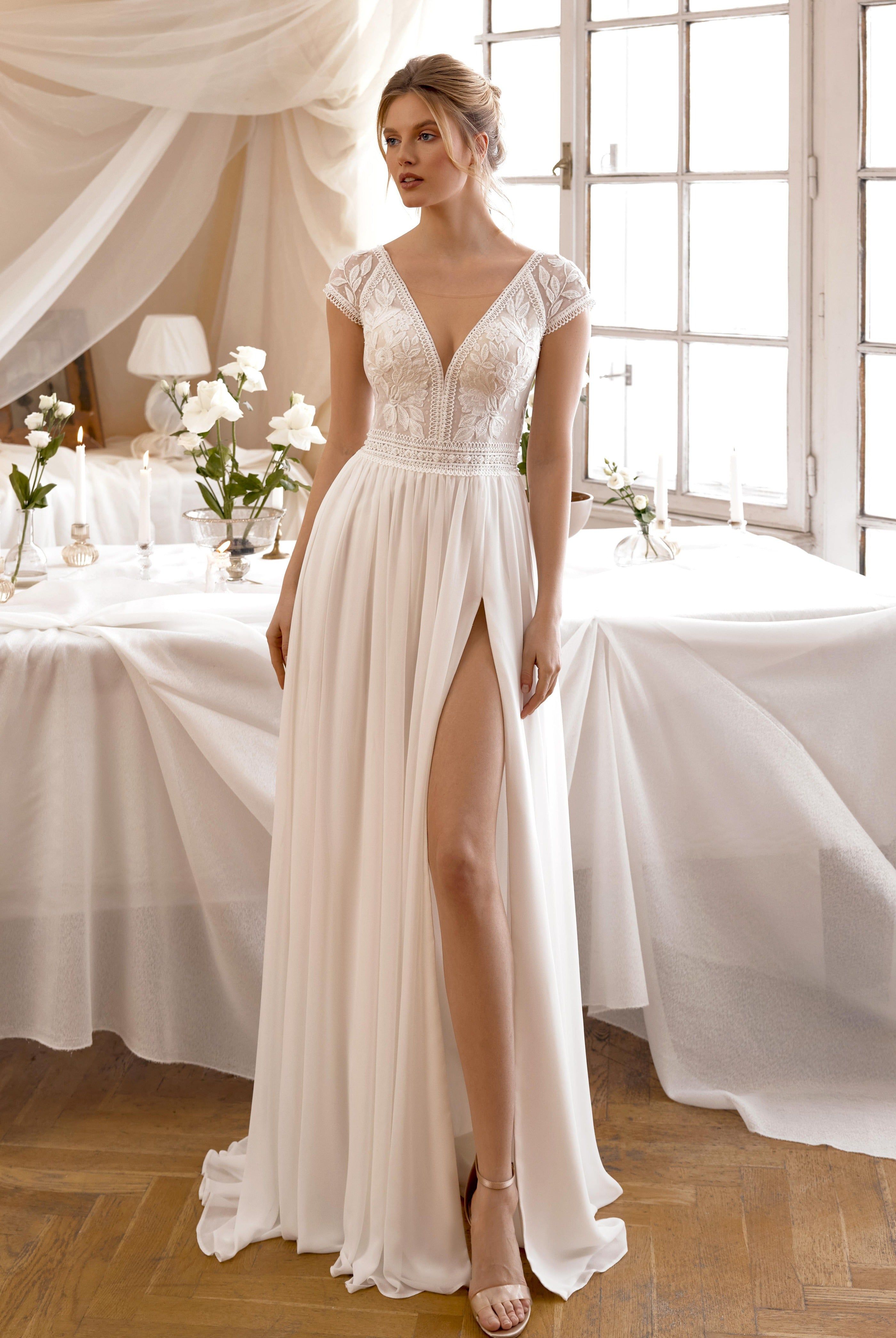 sachin and babi light blue dress Casual Bridal Dresses | Retro Lace Wedding Gowns