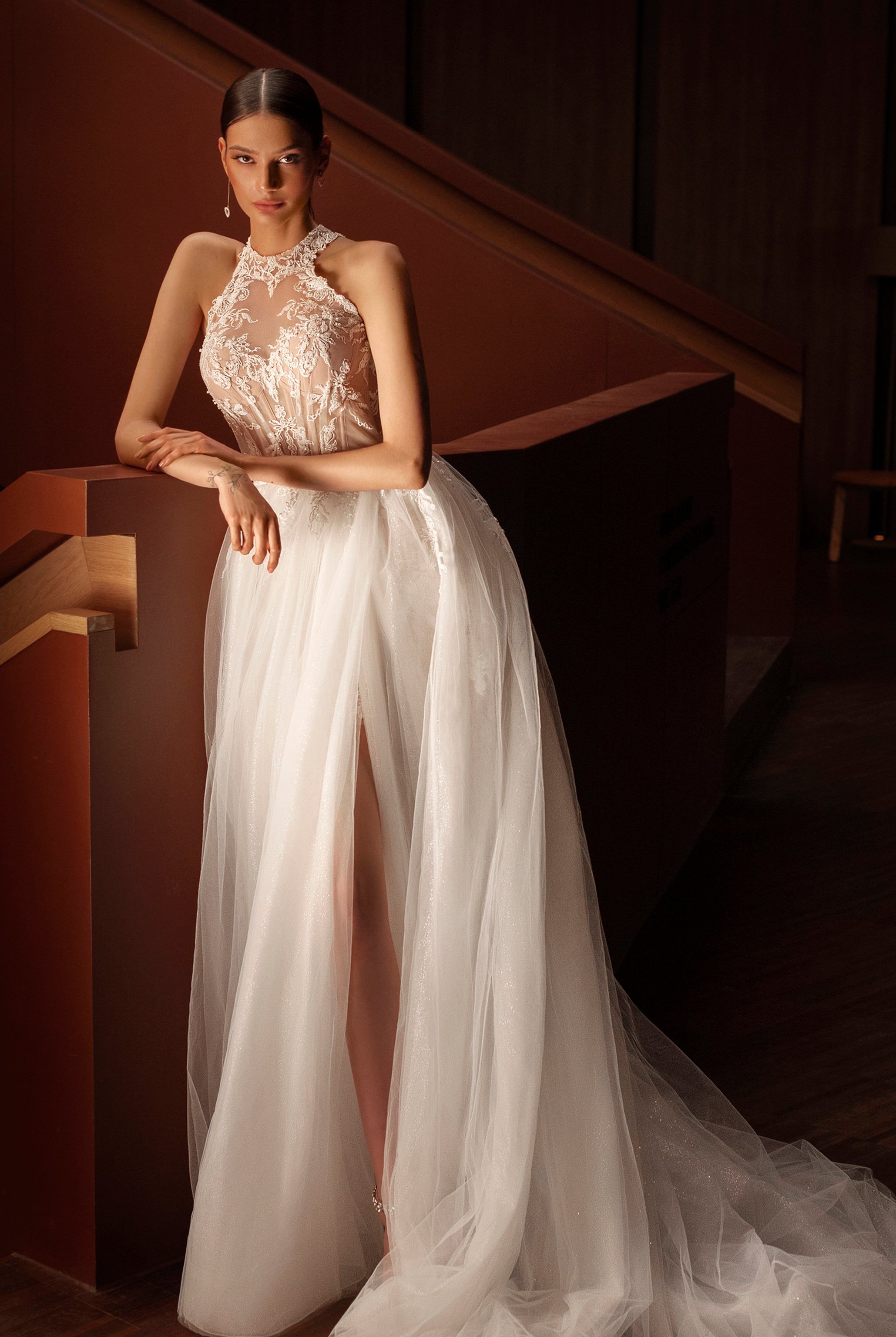 ivory lace wedding dress Jovani Bridal JB02579 size 8 Long Sleeve Lace Mermaid Wedding Dress Backless V Neck main image 0