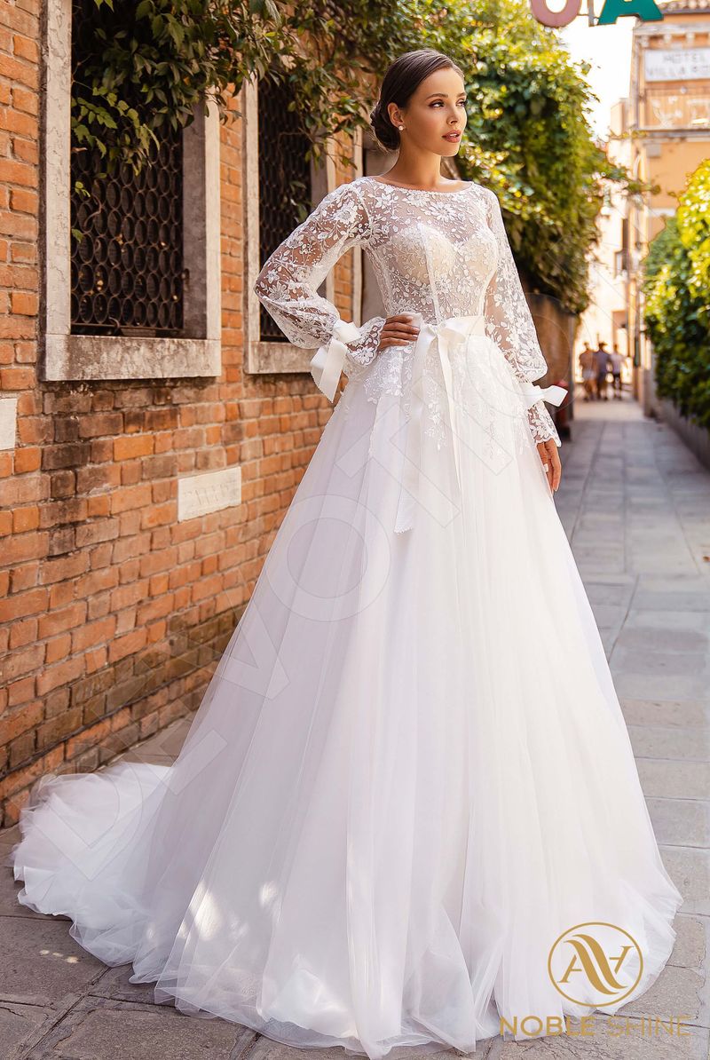 Letizia Custom-Made A-line Bateau Neckline Wedding Dress Letizia Custom-Made A-line Bateau Neckline Wedding Dress