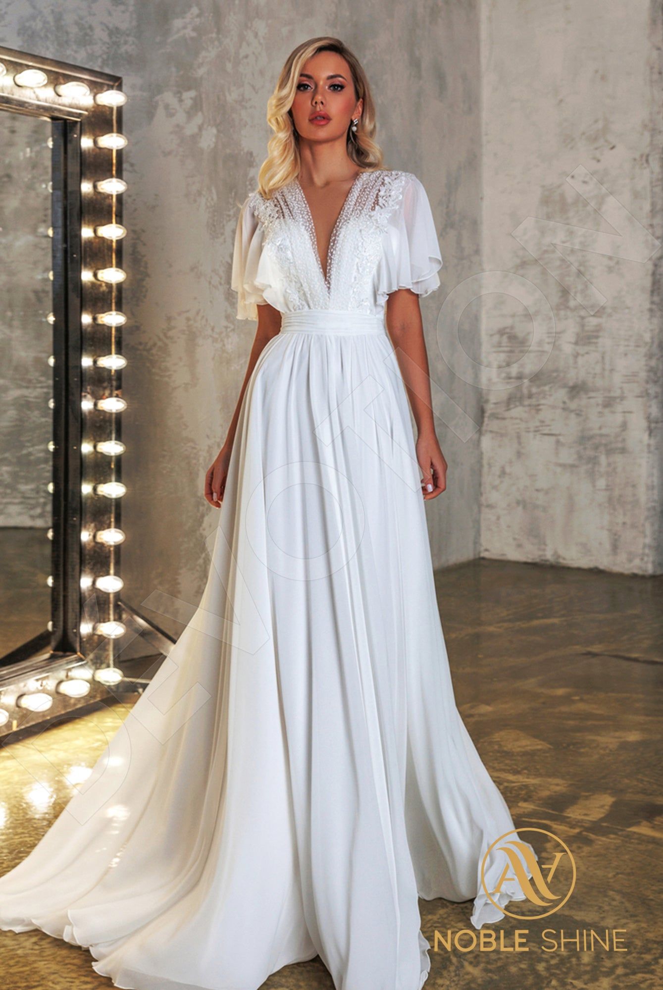 Liadan  Custom-Made A-line Deep V-neck Neckline Wedding Dress