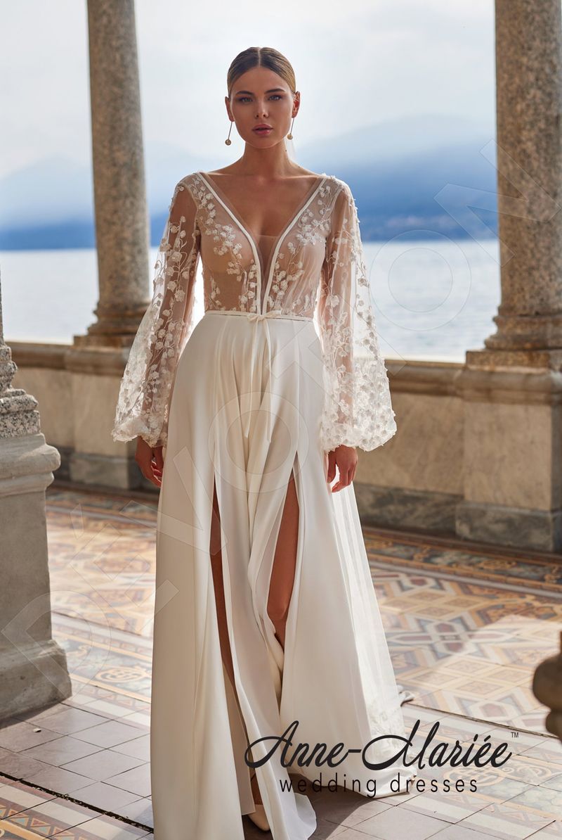 Custom-Made A-line Deep V-neck Wedding Dress $2,250 | Devotion Dresses Custom-Made A-line Deep V-neck Wedding Dress $2,250 | Devotion Dresses