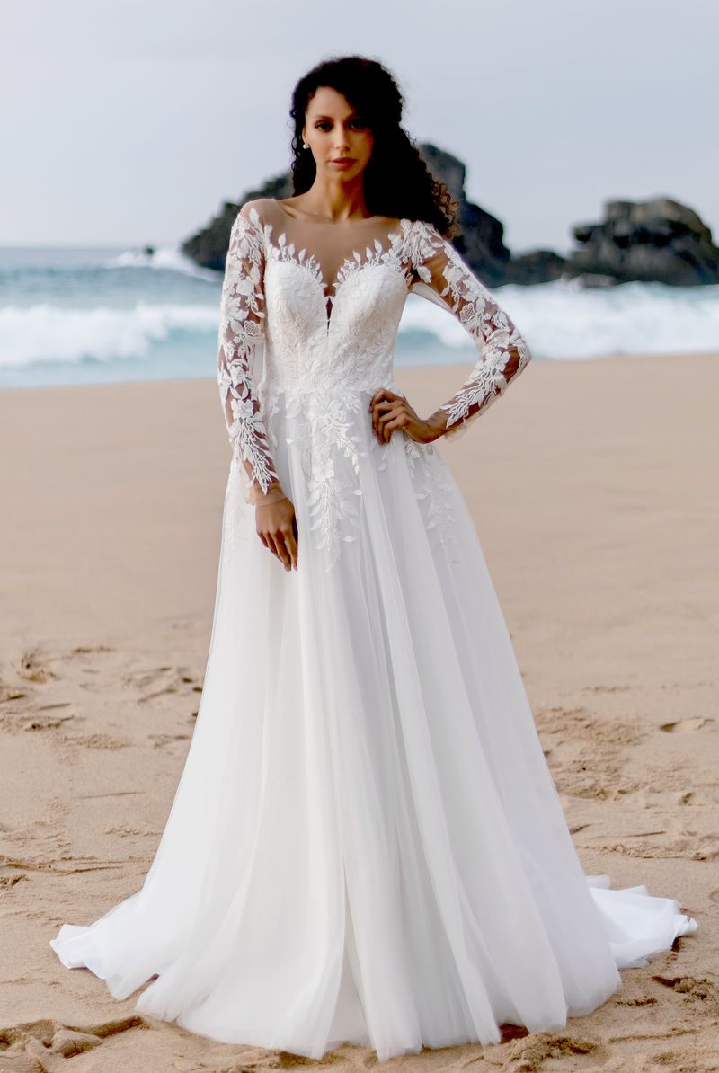 Custom-Made A-line Illusion Wedding Dress $2,090 | Devotion Dresses Custom-Made A-line Illusion Wedding Dress $2,090 | Devotion Dresses
