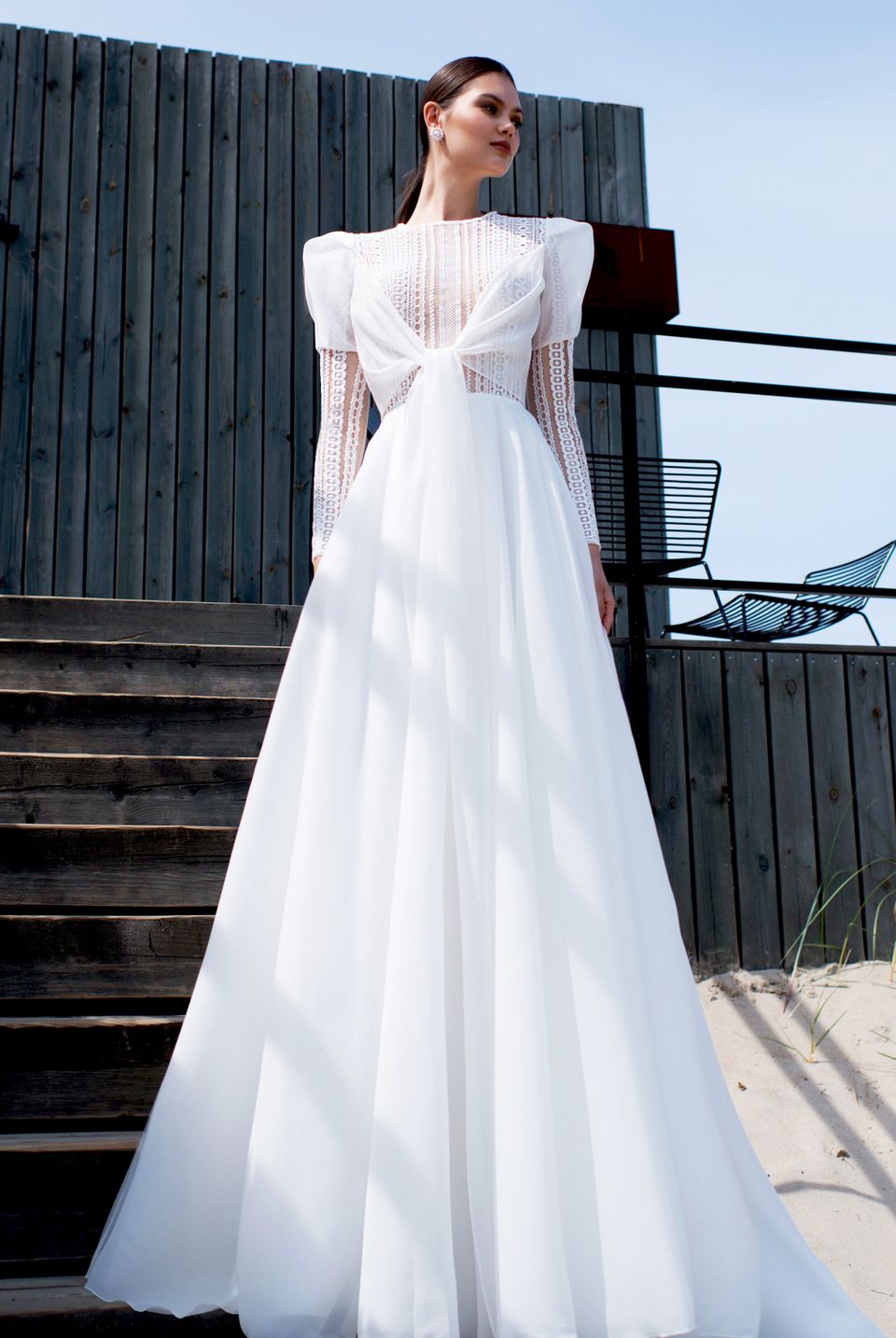 bateau neckline a line wedding dress Bateau Neckline Wedding Dresses & Gowns| AW.Bridal