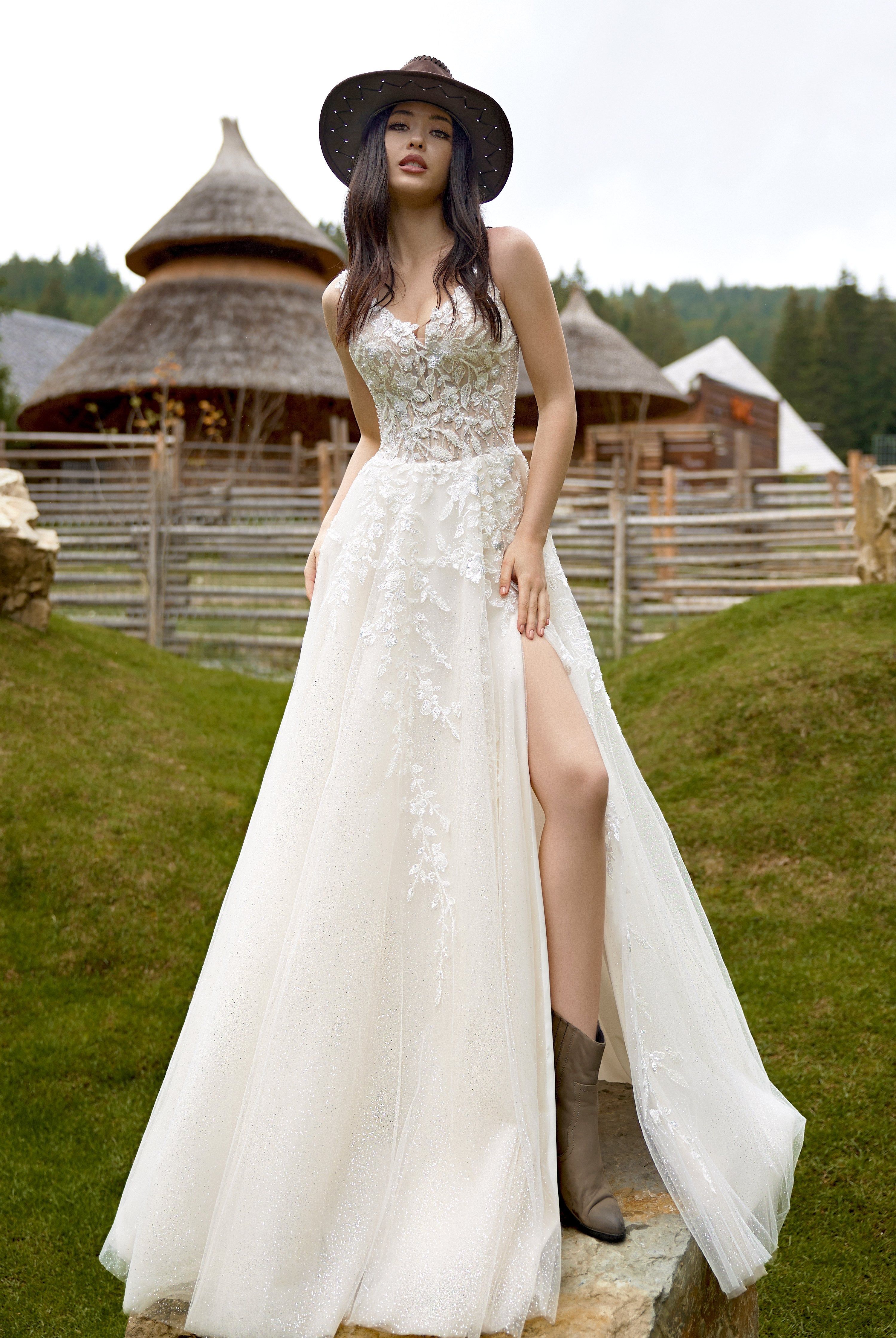 Custom-Made A-line V-neck Wedding Dress  $1,970 | Devotion Dresses