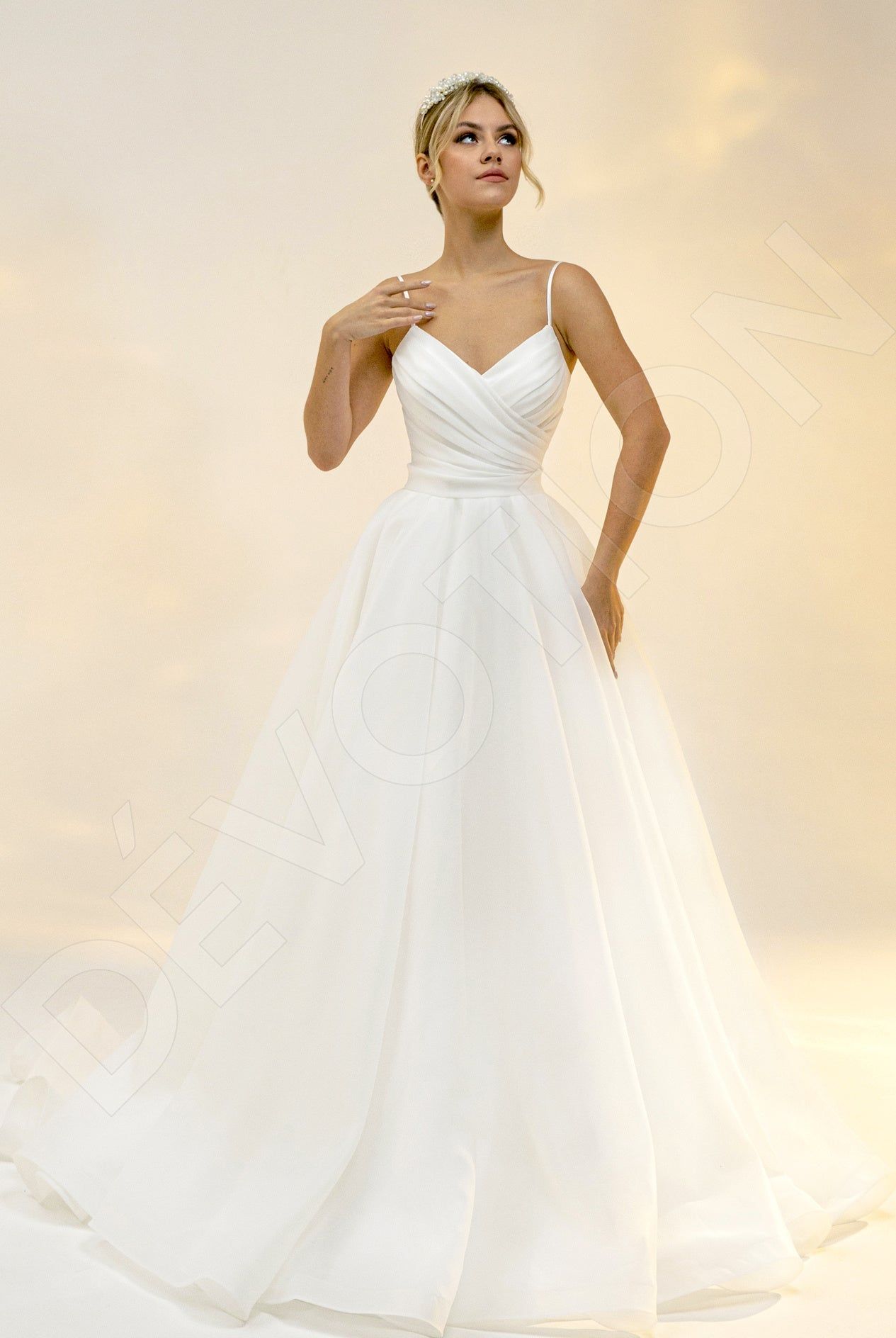 strapless open back dress Princess Wedding Dress V Neck Lace Bride Dress Plus Size Robe de Mari 50cm / 14W / White main image 1