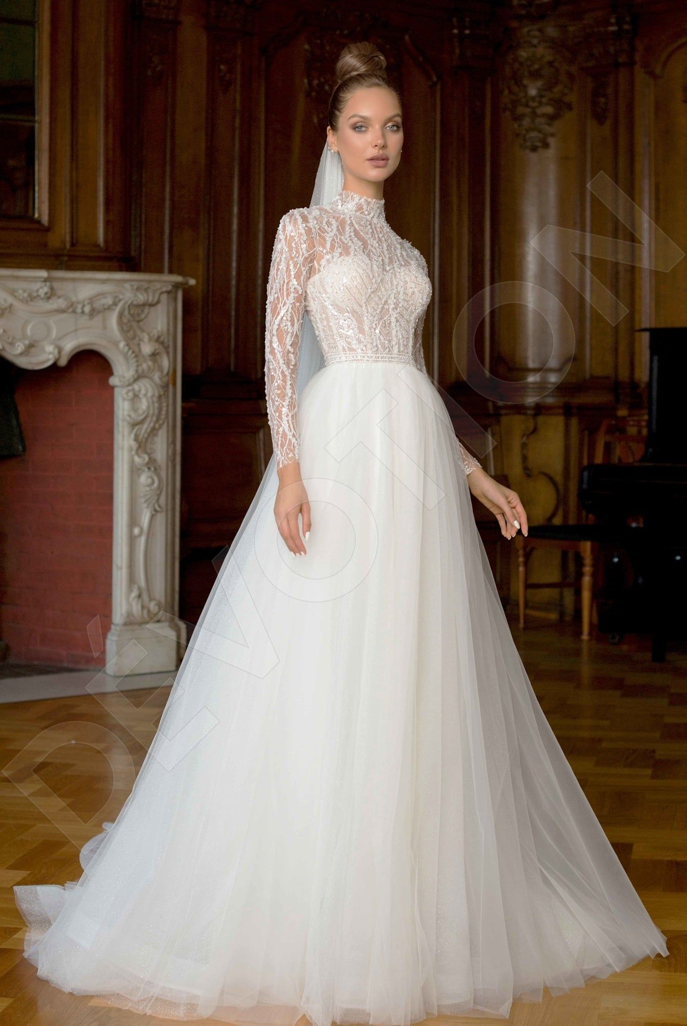 lace princess ball gown wedding dress Princess Ball Gown Wedding Dresses Flower Applique Cathedral Train Bridal Dress SWD0020