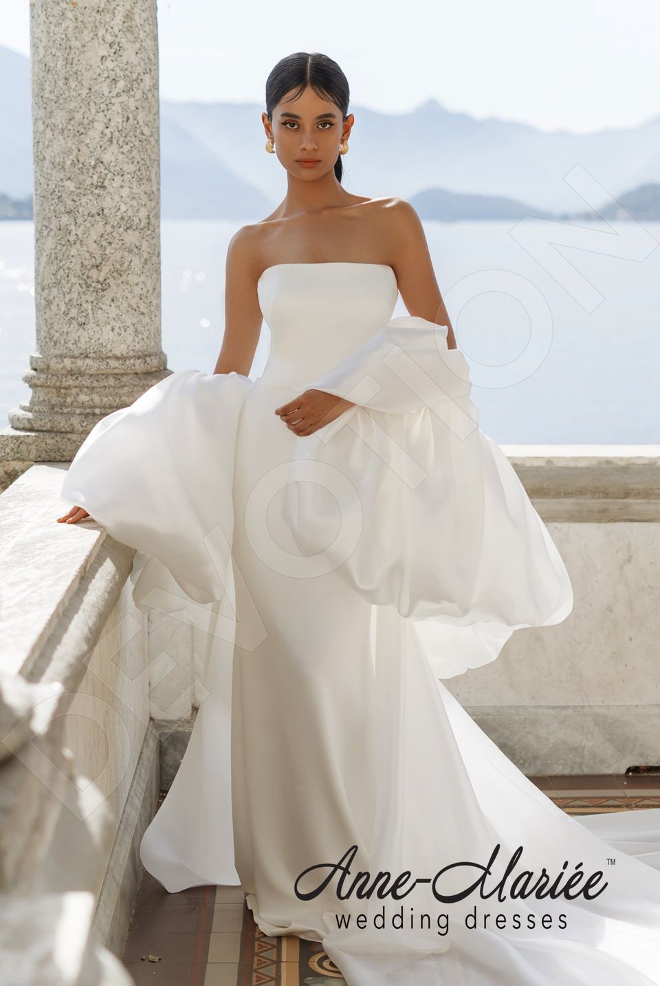 a line or mermaid wedding dress Luxury Lace Mermaid Backless Applique Straight Neckline Wedding Dresses, FC1925