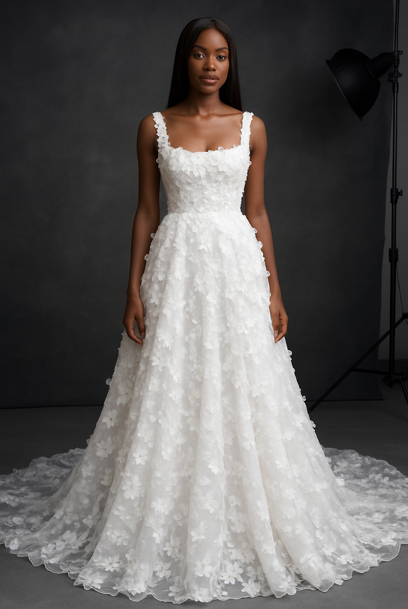Custom-Made A-line Straight across Wedding Dress $725 | Devotion Dresses Custom-Made A-line Straight across Wedding Dress $725 | Devotion Dresses