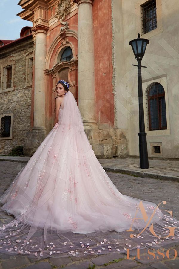 colorful wedding dress designers Eden | Pansy Colorful Wedding Dress | Unique Floral A-line Dress | Elopement Flower Embroidery Dress | Sample | 3-4 Month Delivery