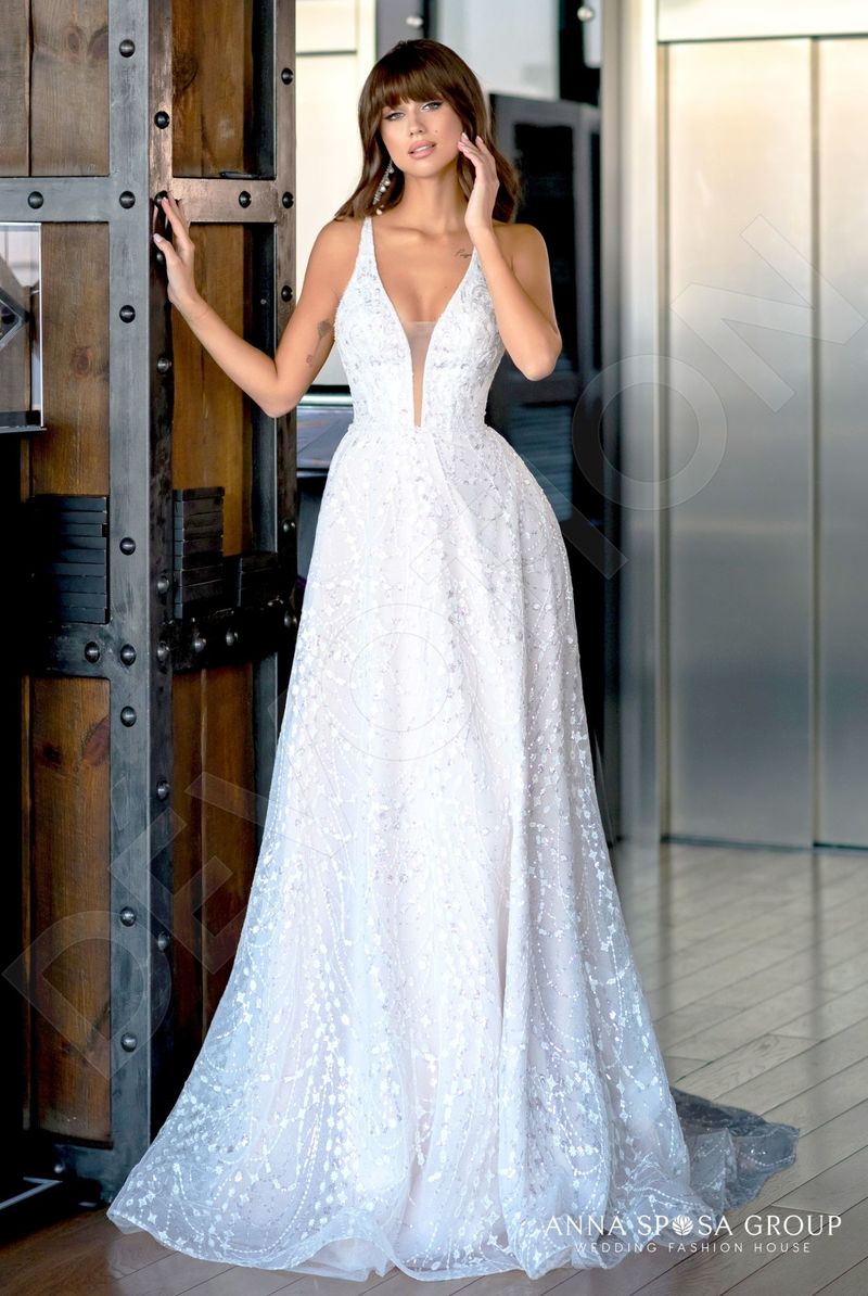 Custom-Made A-line Deep V-neck Wedding Dress $2,800 | Devotion Dresses Custom-Made A-line Deep V-neck Wedding Dress $2,800 | Devotion Dresses