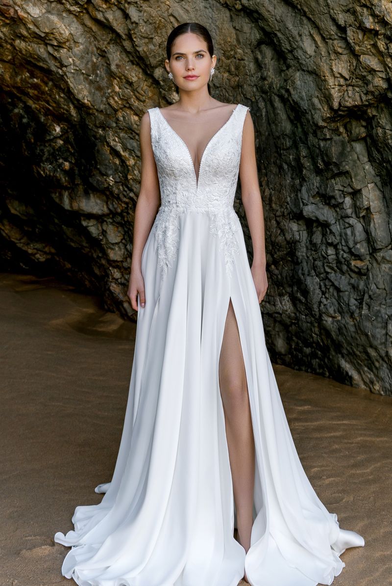 Custom-Made A-line Deep V-neck Wedding Dress $1,950 | Devotion Dresses Custom-Made A-line Deep V-neck Wedding Dress $1,950 | Devotion Dresses